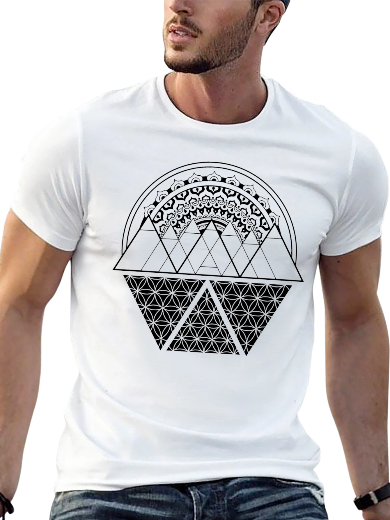 Geometric Mandala T-Shirt - Modern Graphic Tee