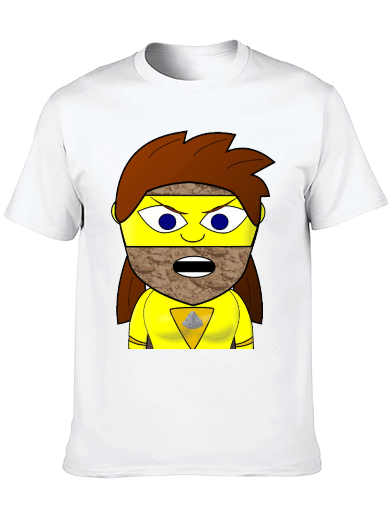 Funny Cartoon Character Graphic Tee - Black