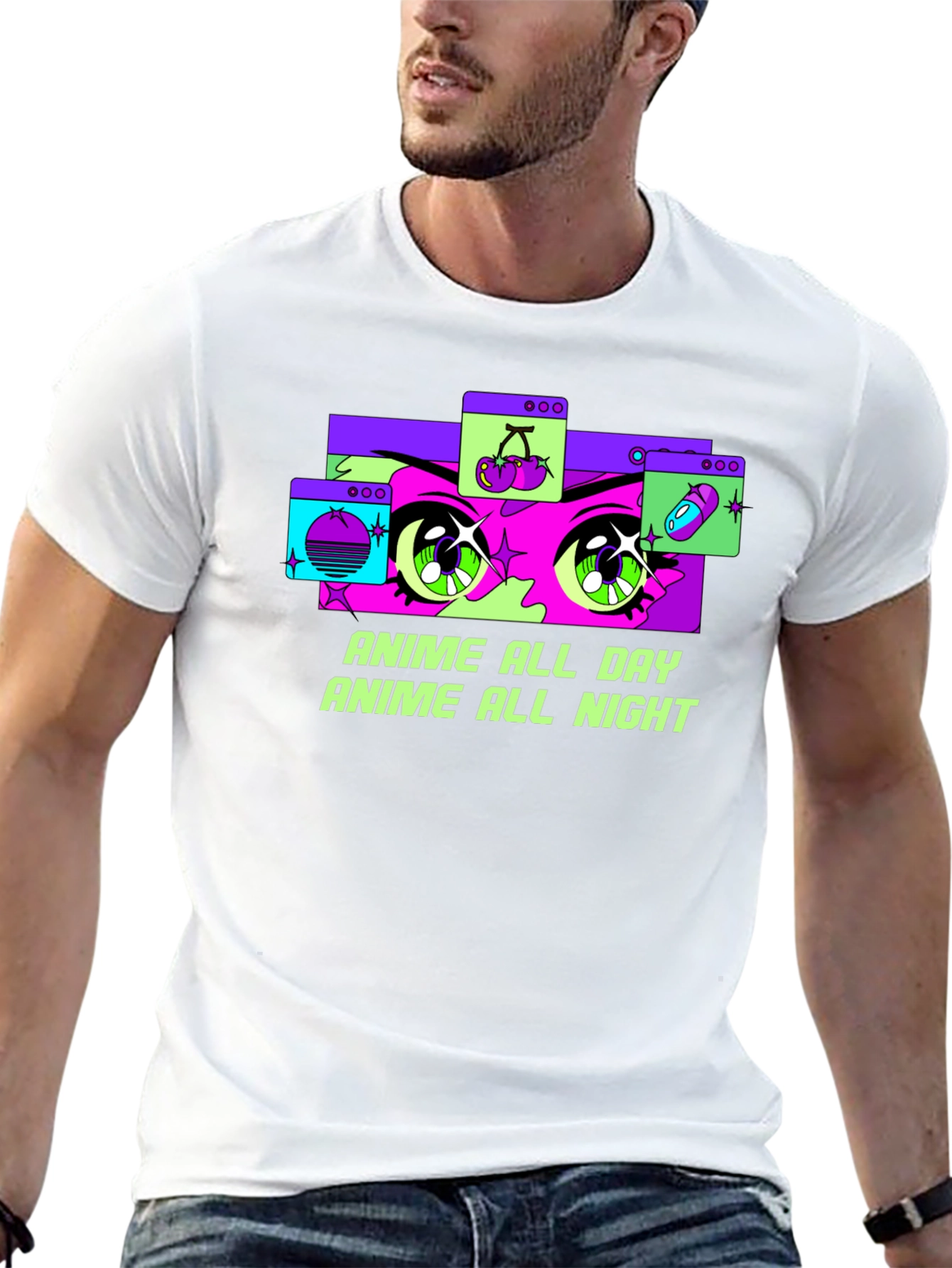 Anime All Day Graphic Tee