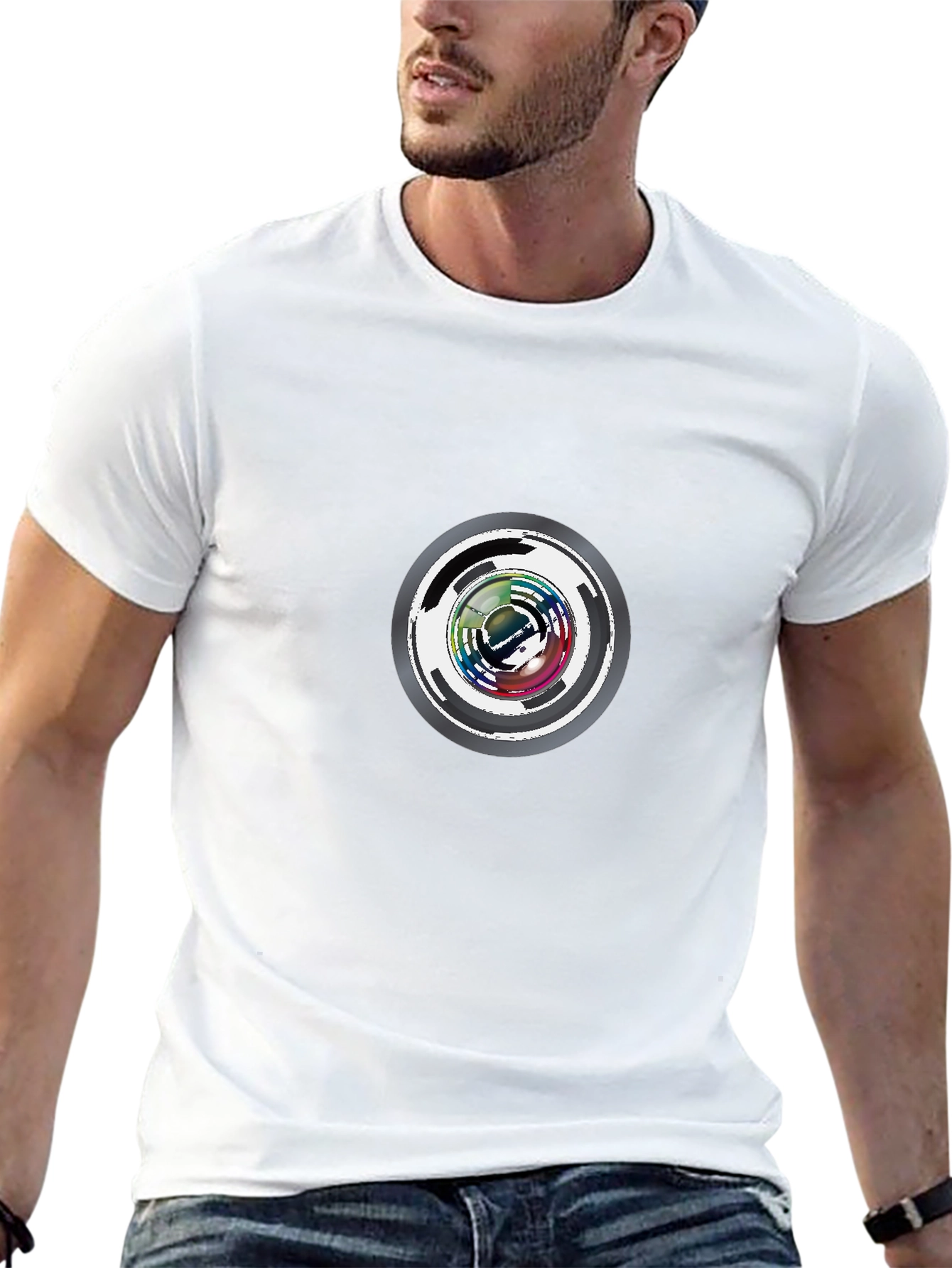 Abstract Circle Graphic Tee - Modern Design