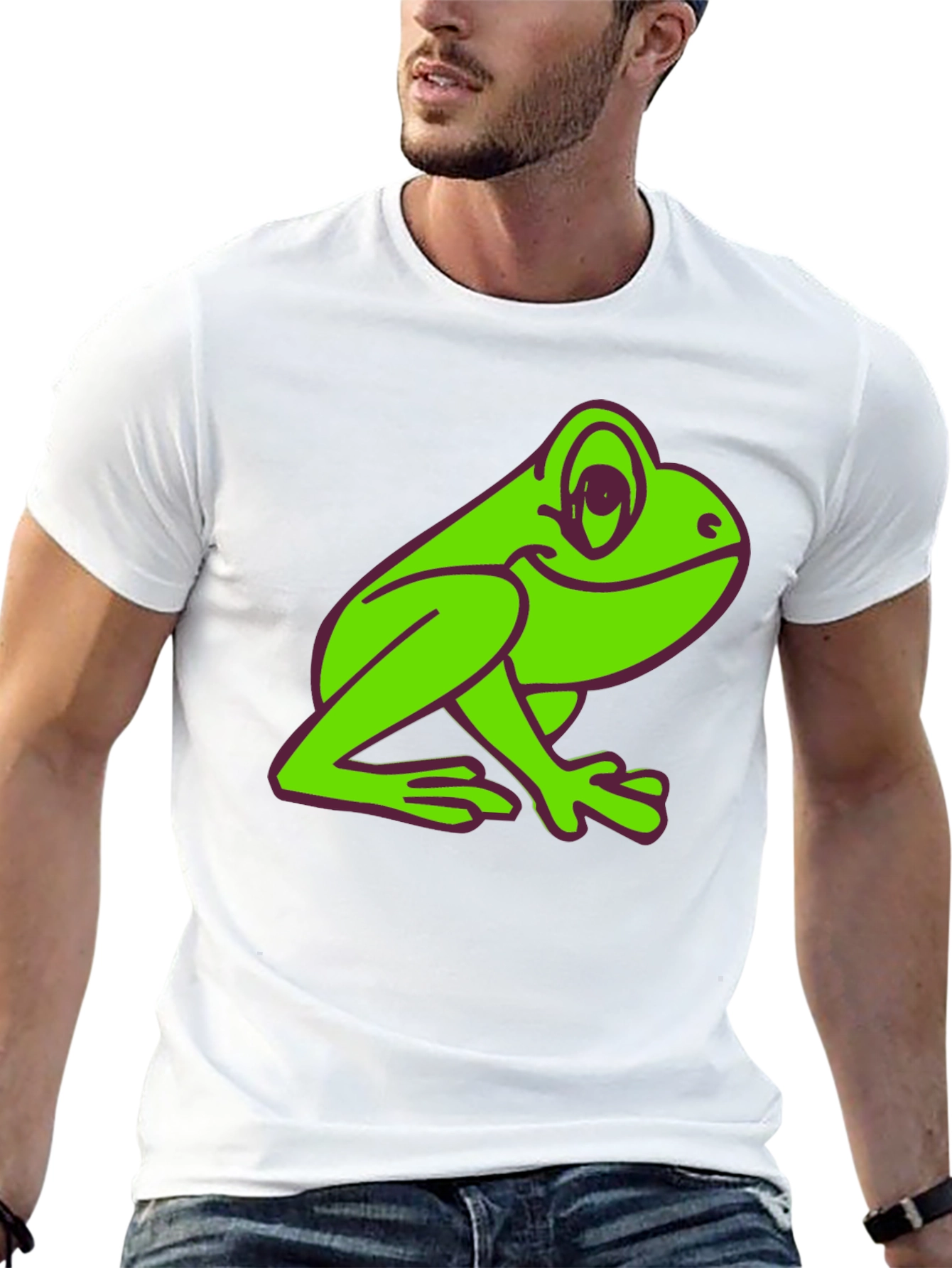 Frog Graphic Tee - Black Cotton T-Shirt