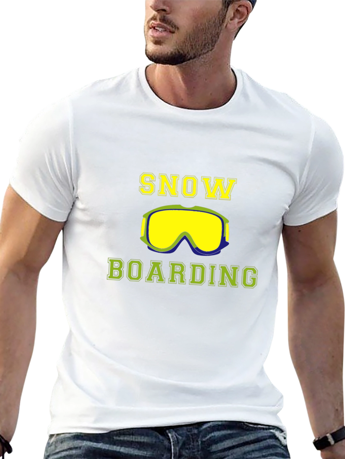 Snowboarding Graphic T-Shirt - Stylish Black Tee