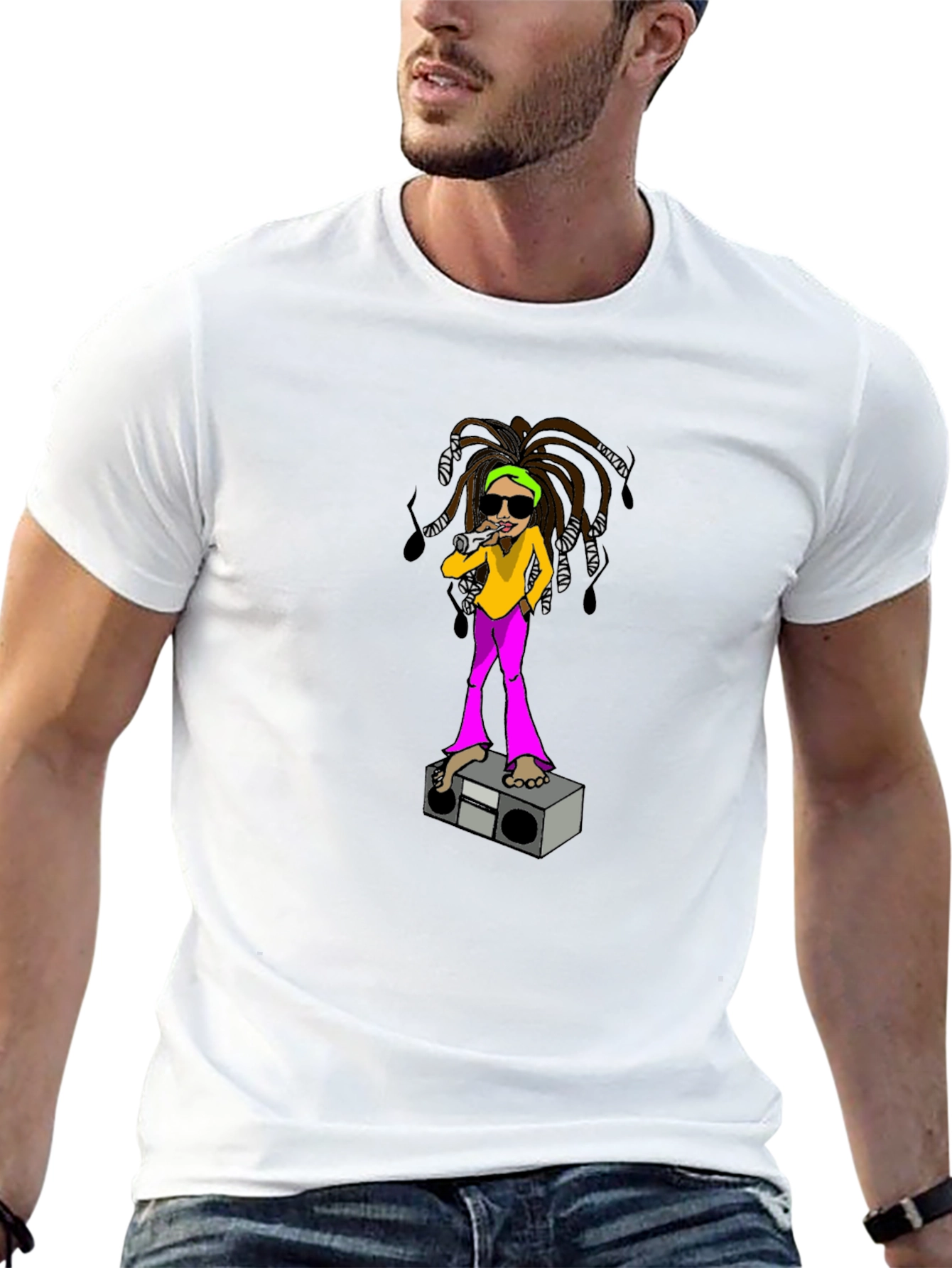 Rasta Cartoon Graphic Tee - Cool Casual Style