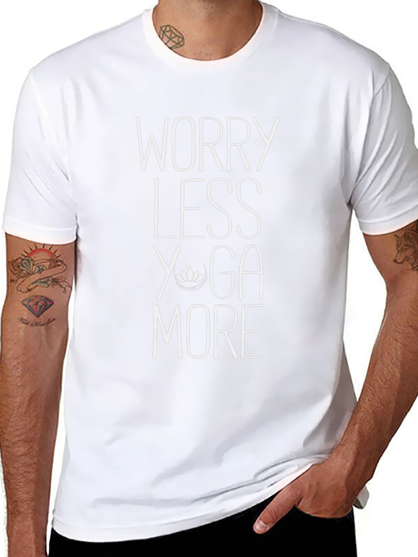 Worry Less Yoga More Black Graphic Tee