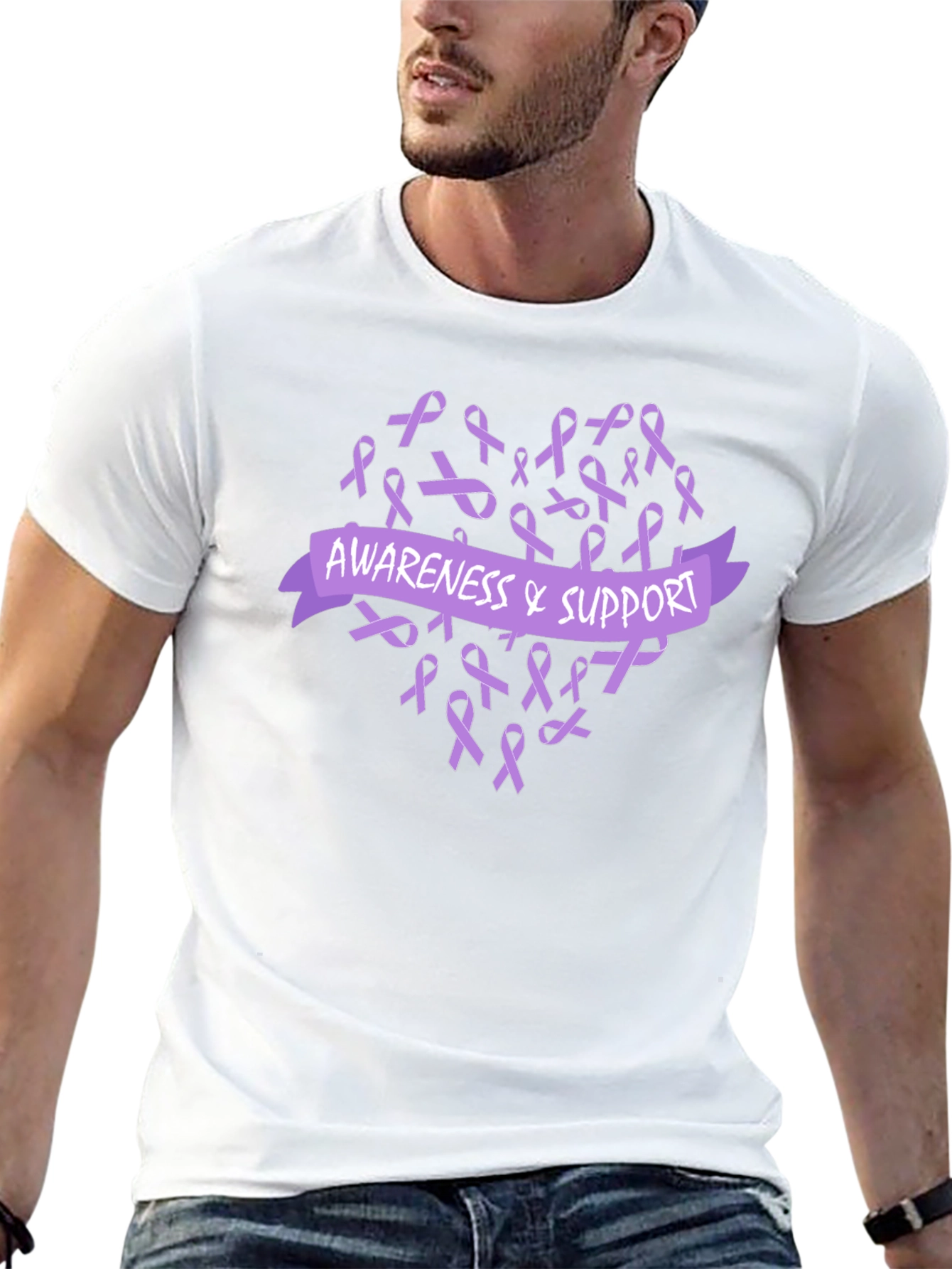 Awareness & Support Ribbon Heart T-Shirt