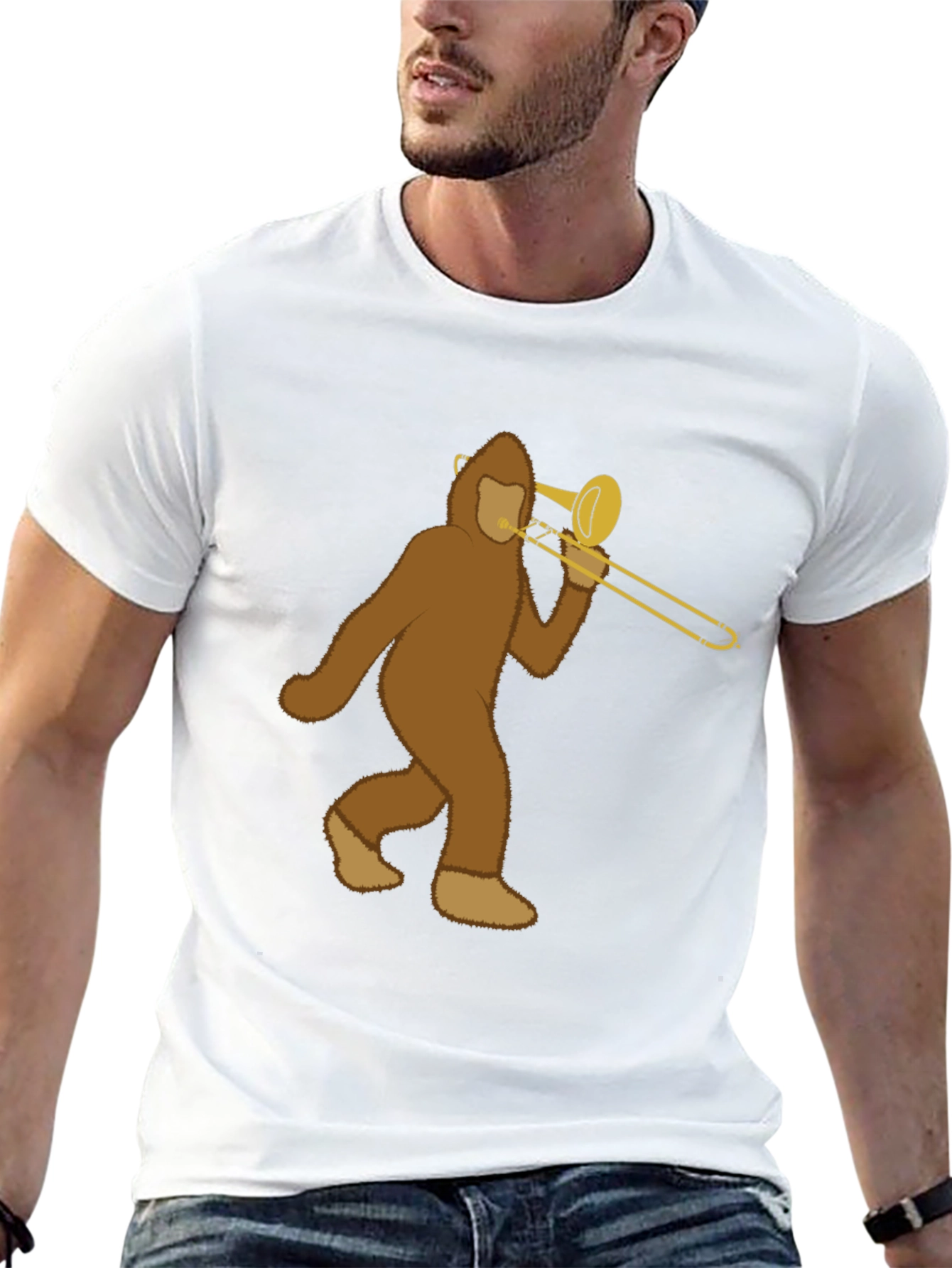 Bigfoot Trombone Player Graphic Tee
