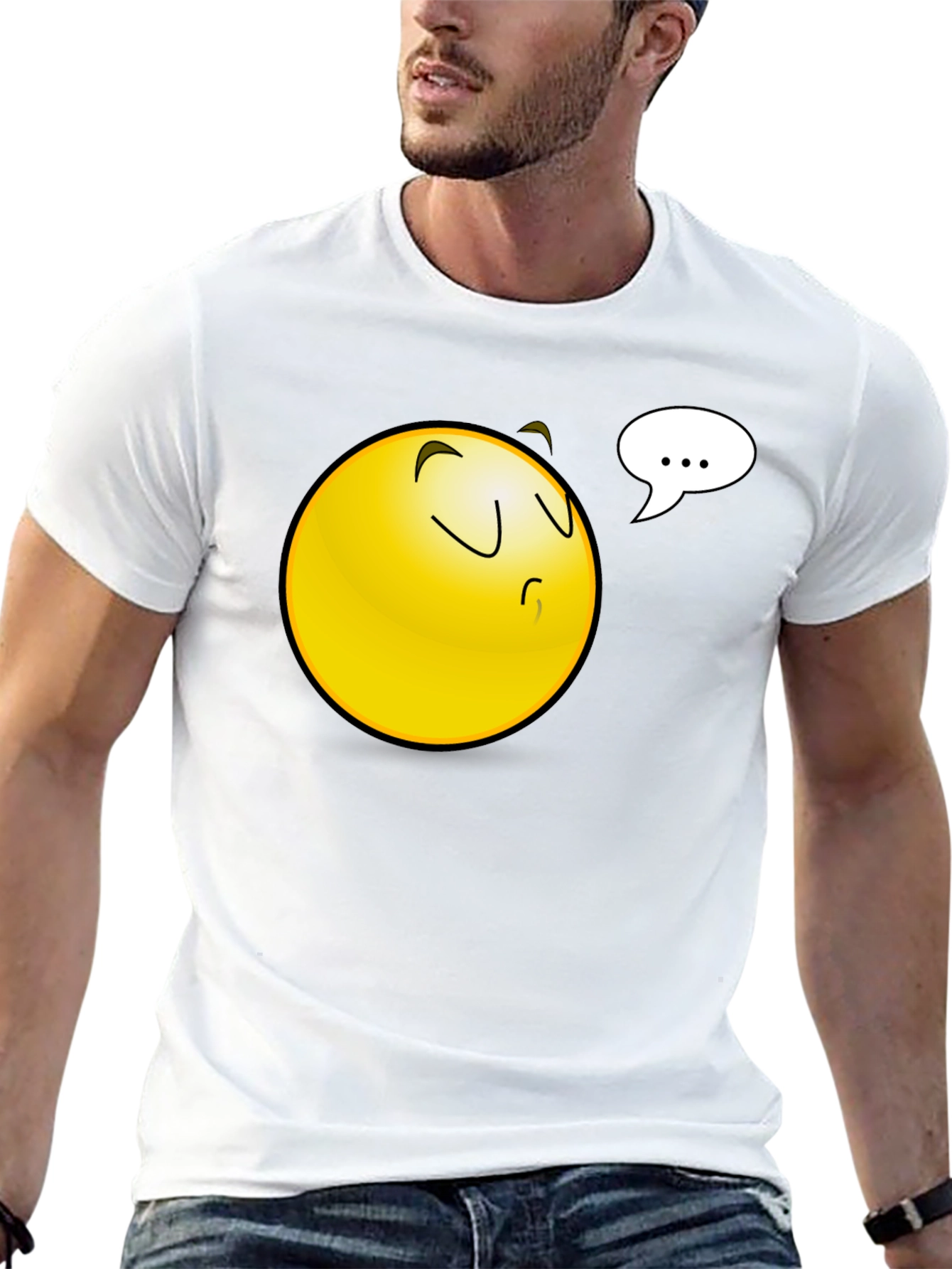 Emoji Black T-Shirt - Pondering Thoughts