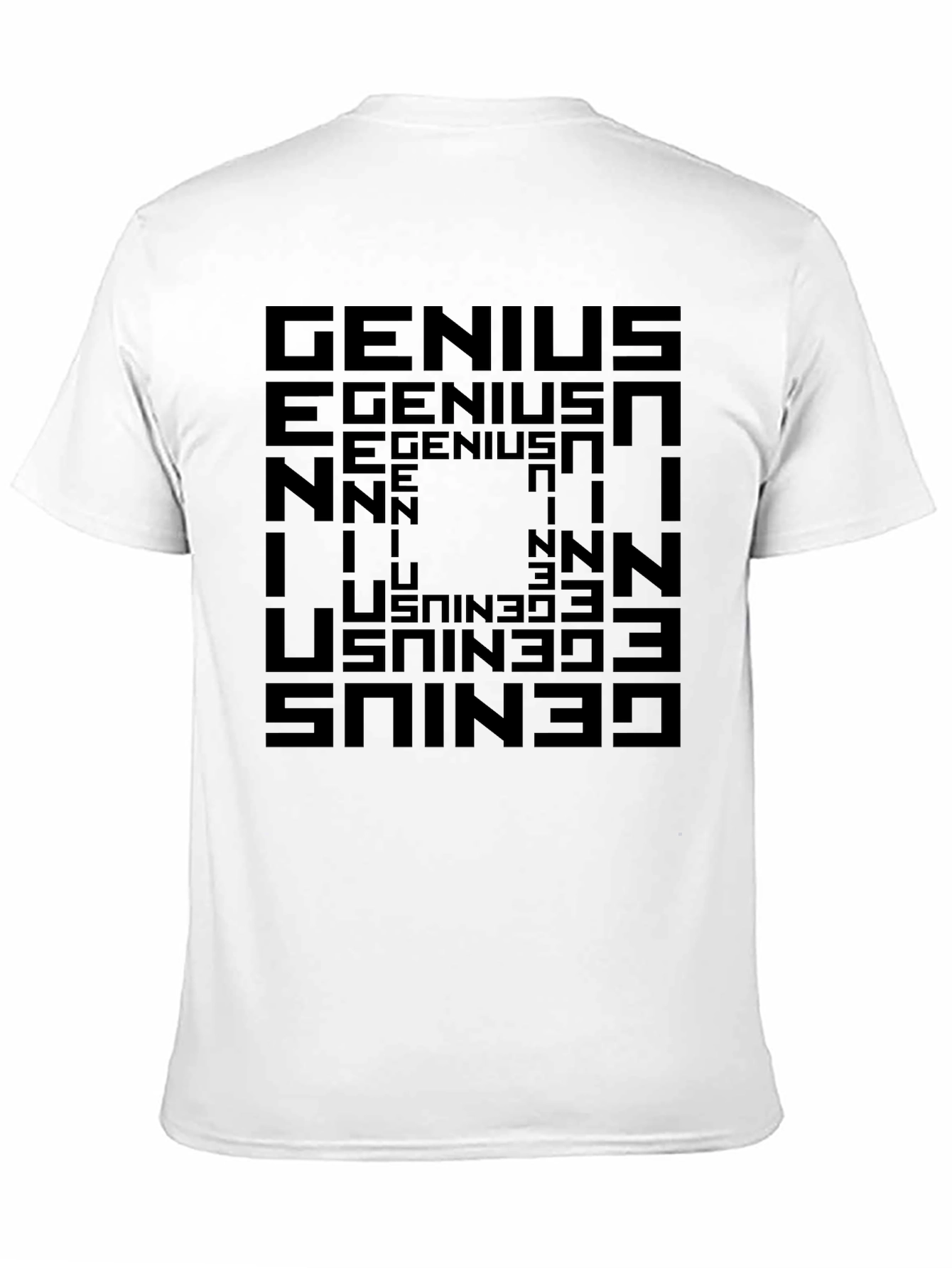 Optical Illusion Genius Graphic Tee - Black
