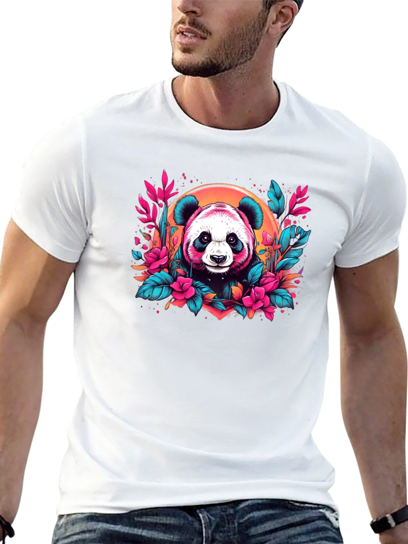 Panda Floral T-Shirt - Unique Graphic Tee
