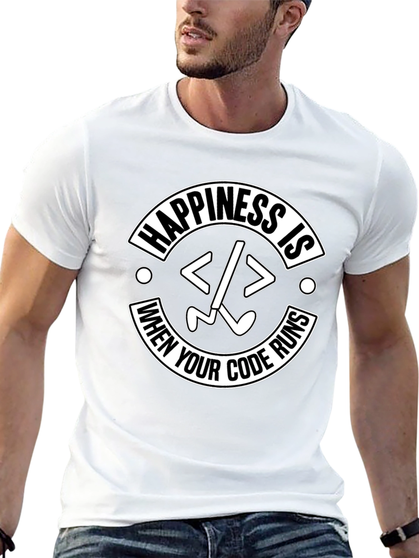 Happiness Is When Your Code Runs Programmer T-Shirt