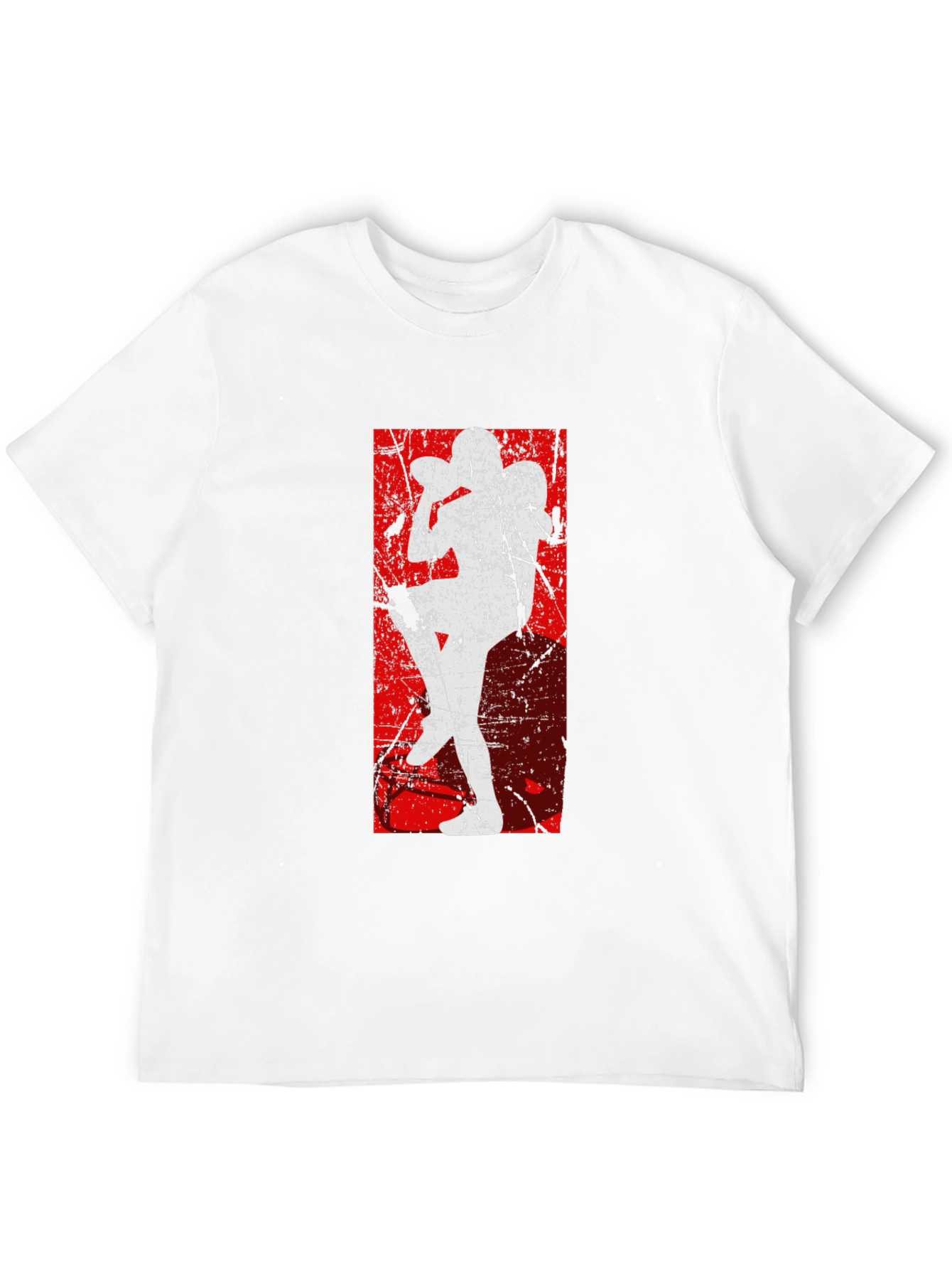 Distressed Football Player Graphic T-Shirt