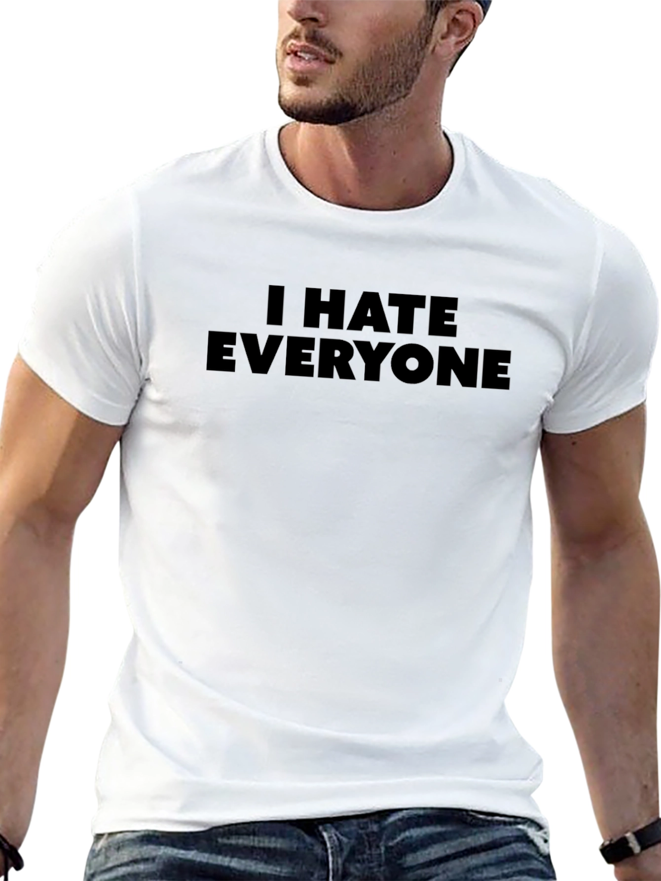 I Hate Everyone Slogan Black T-Shirt