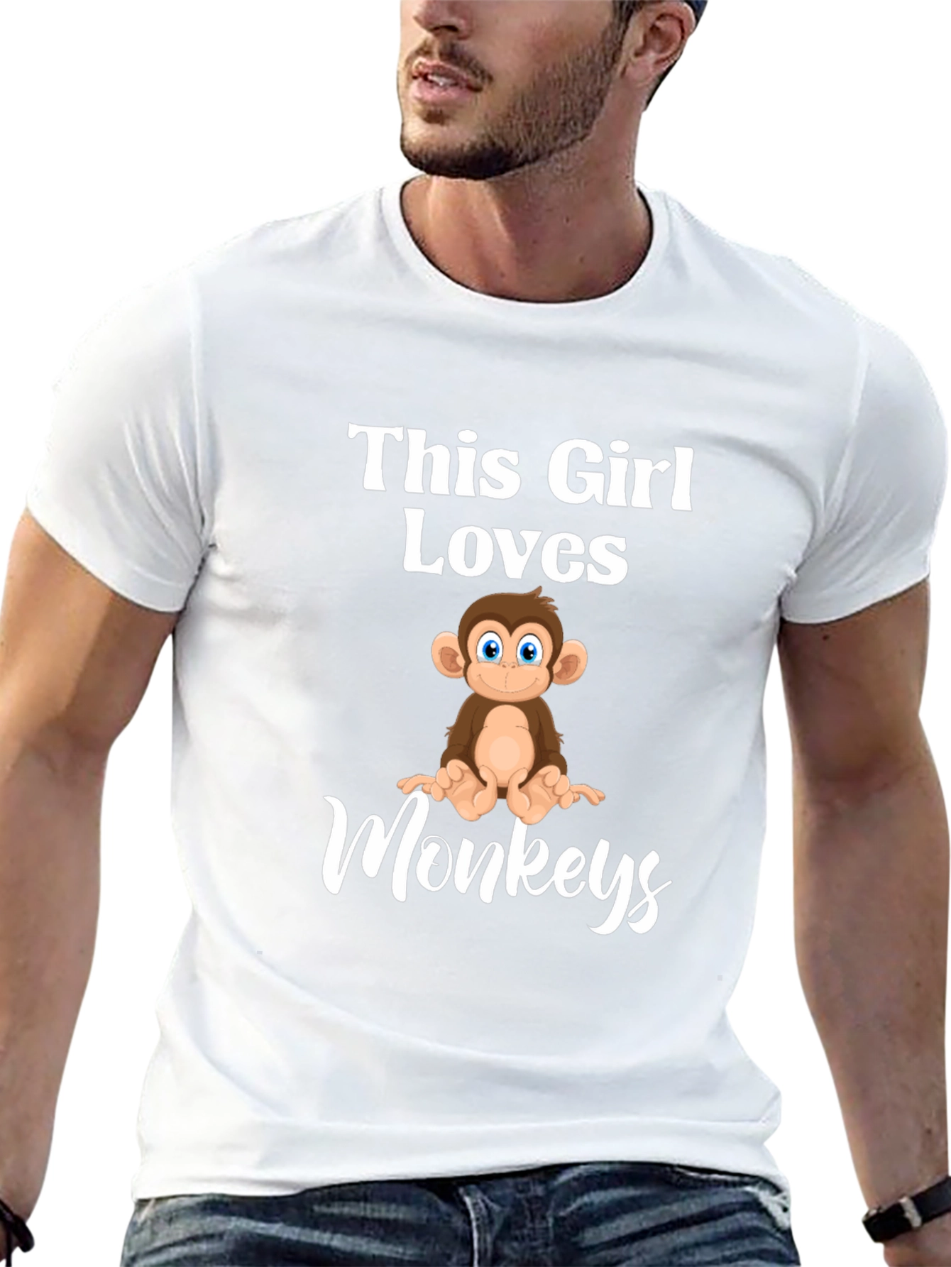 This Girl Loves Monkeys T-Shirt Funny Monkey Lover Tee