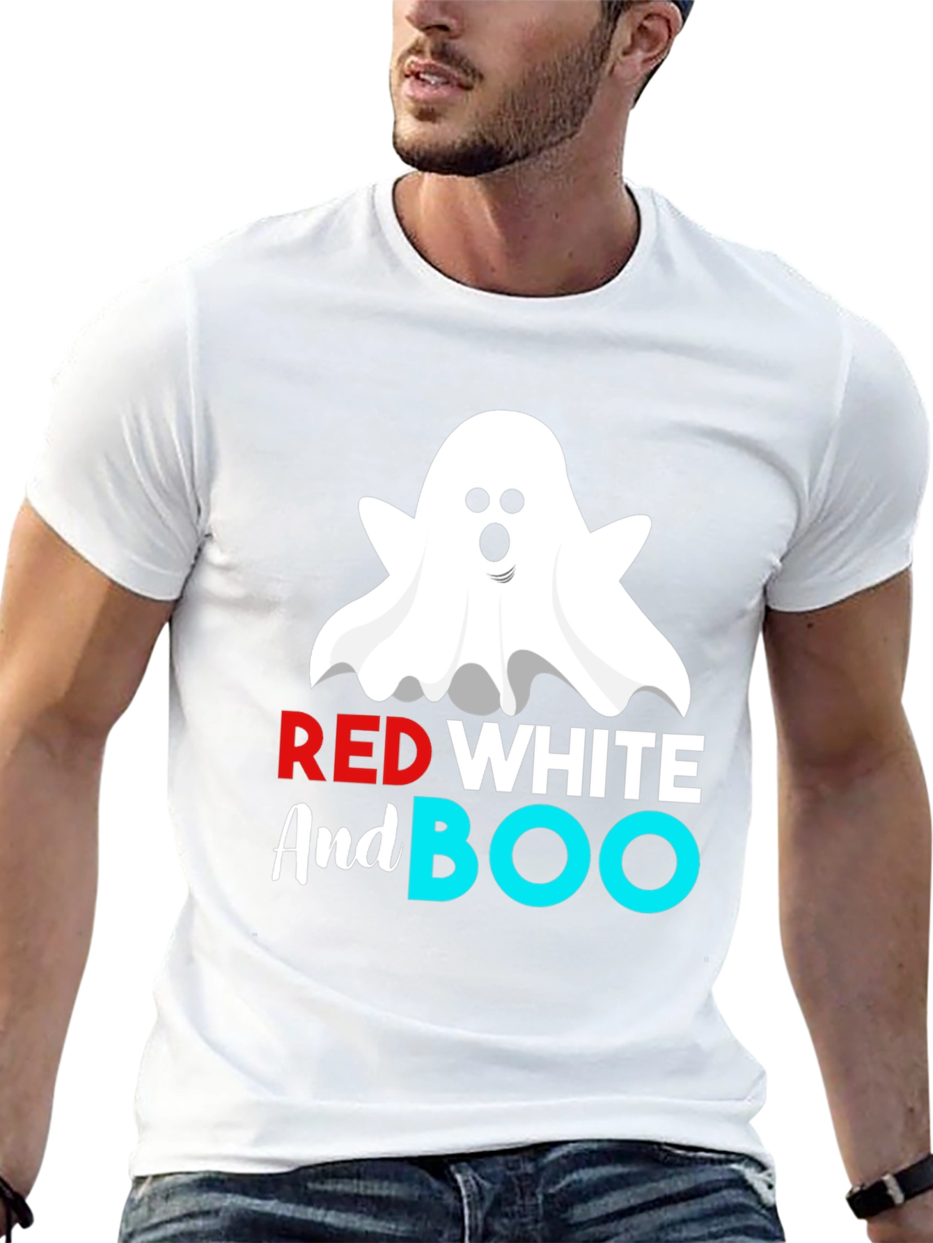 Red White And Boo Halloween T-Shirt