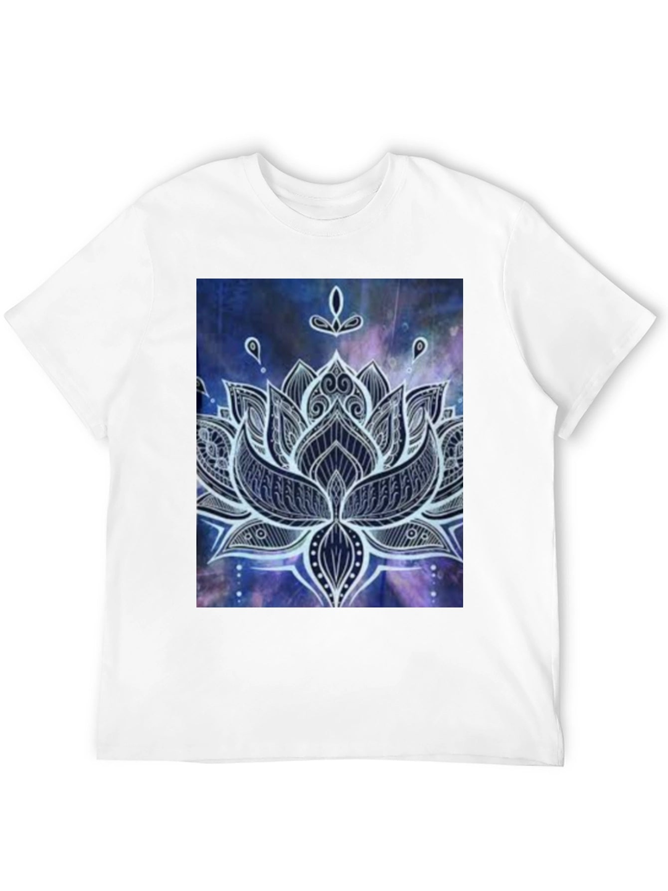 Lotus Mandala Graphic Print Black T-Shirt
