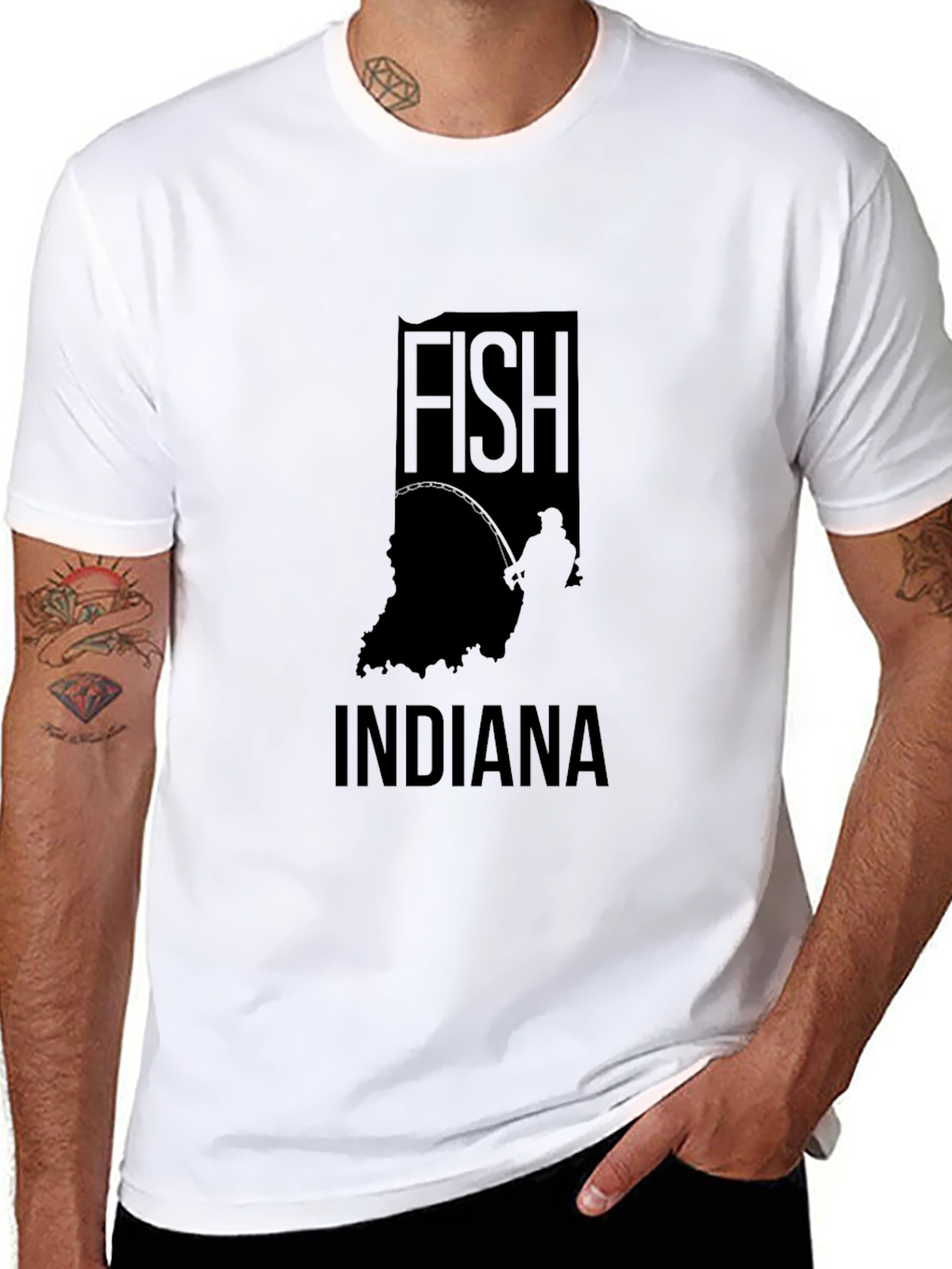 Indiana Fishing T-Shirt - Mens Black Tee
