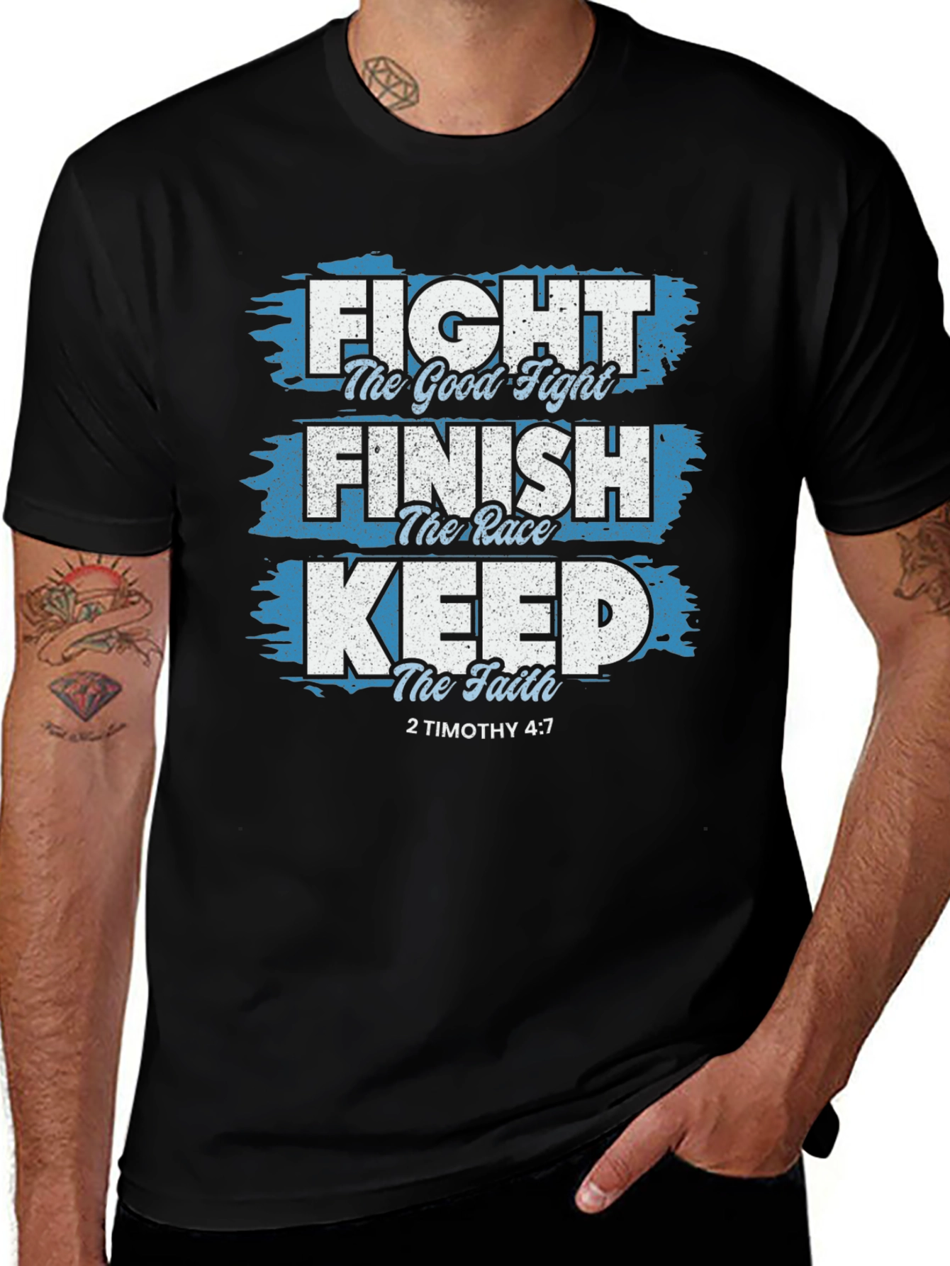 Fight Finish Keep Faith Graphic Tee