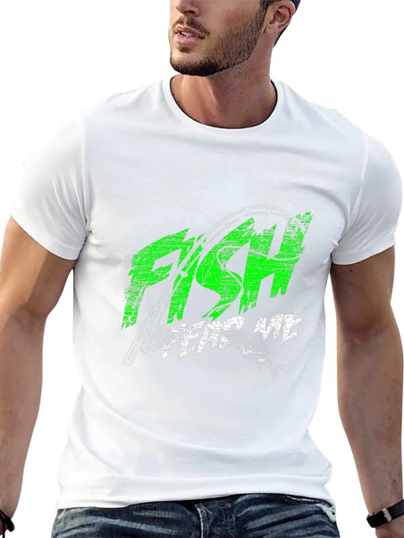 Mens Black Fish Fear Me Graphic Tee