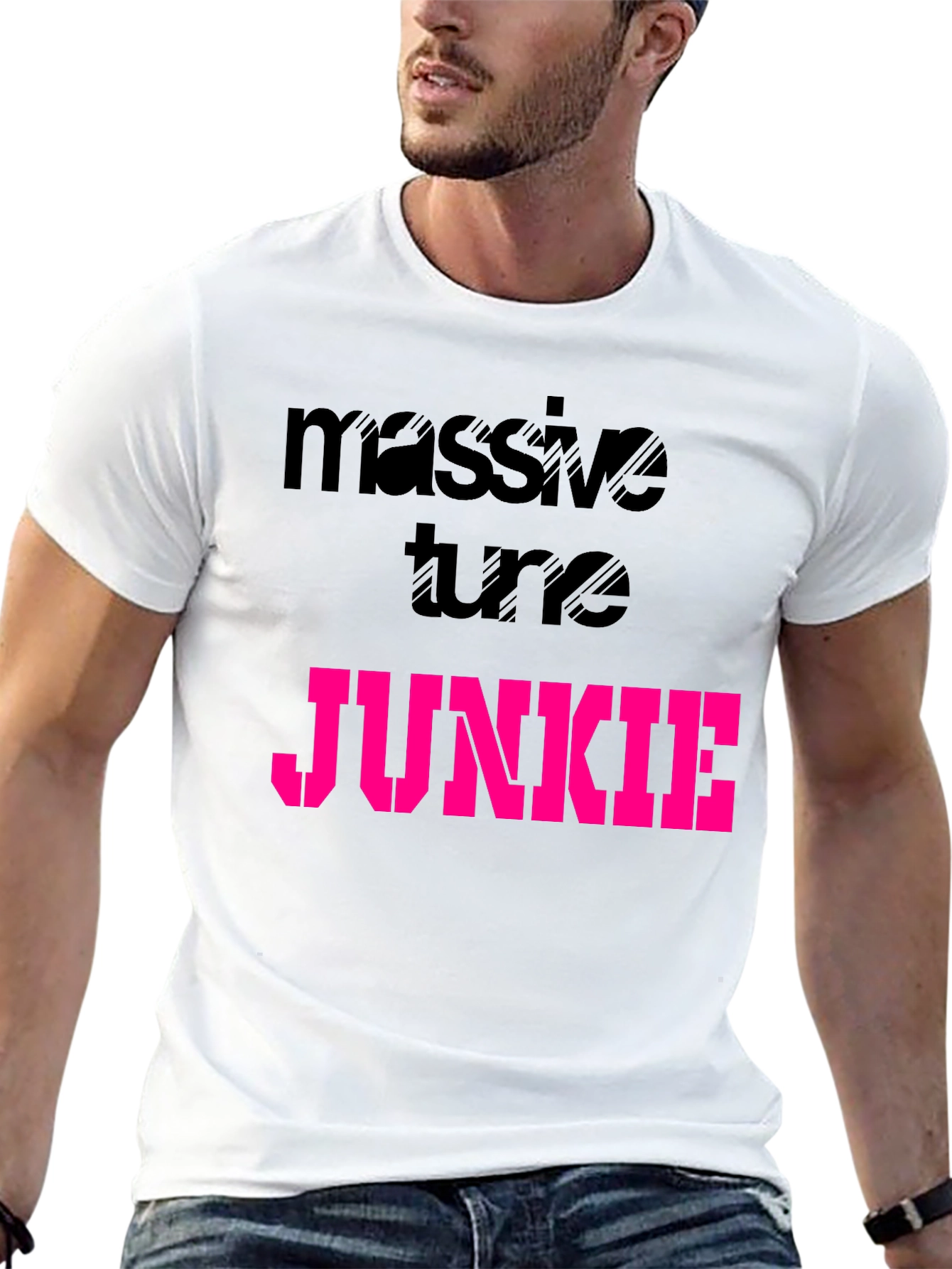 Massive Tune Junkie Black Graphic T-Shirt