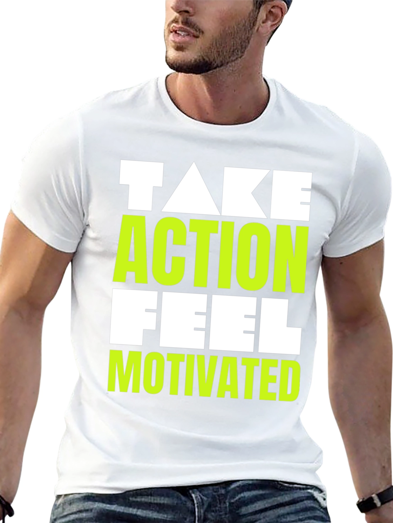Motivating Graphic Tee - Take Action Feel Motivated