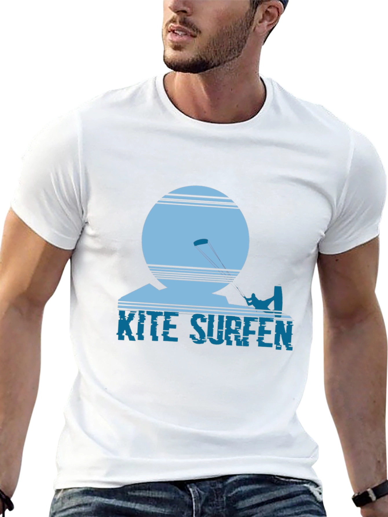 Kite Surfing Graphic Tee - Black