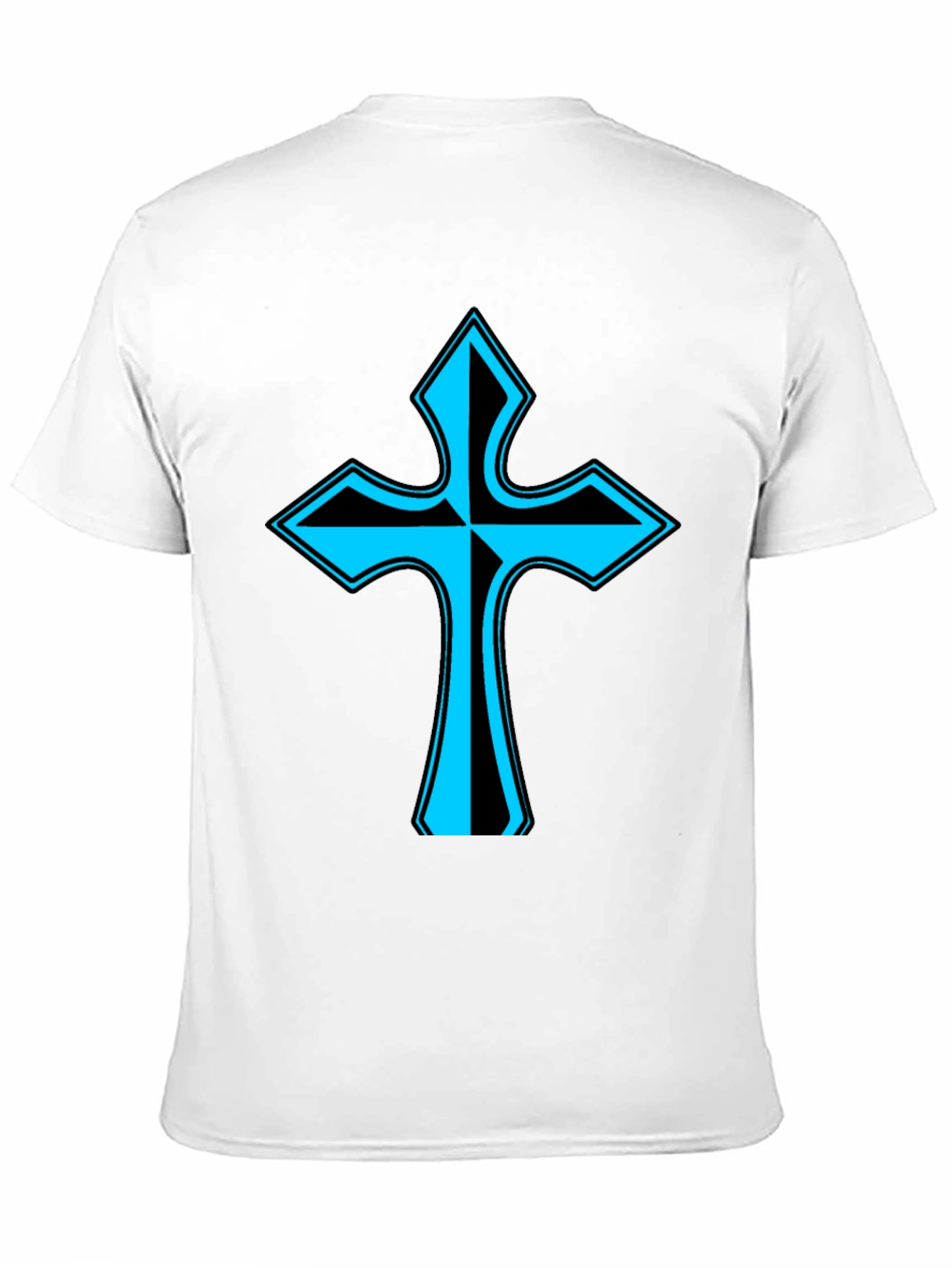 Stylish Cross Graphic Tee - Black
