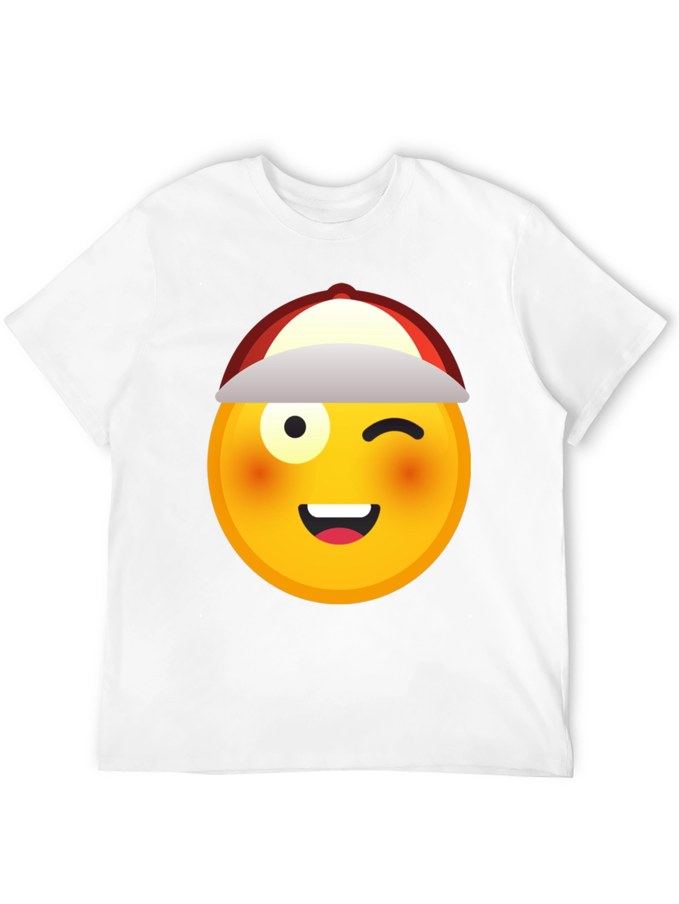 Winking Emoji T-Shirt - Black Cotton Tee
