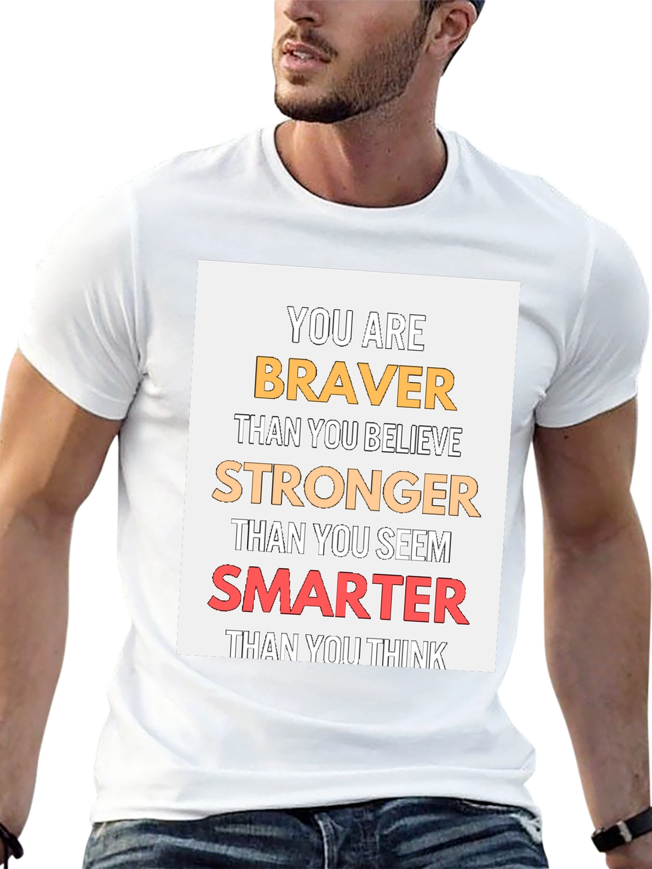 Motivational Braver Smarter Graphic Tee