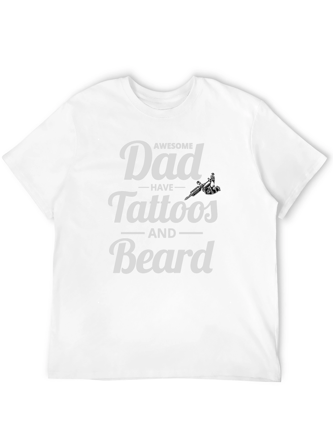 Awesome Dad Tattoos and Beard Graphic Tee