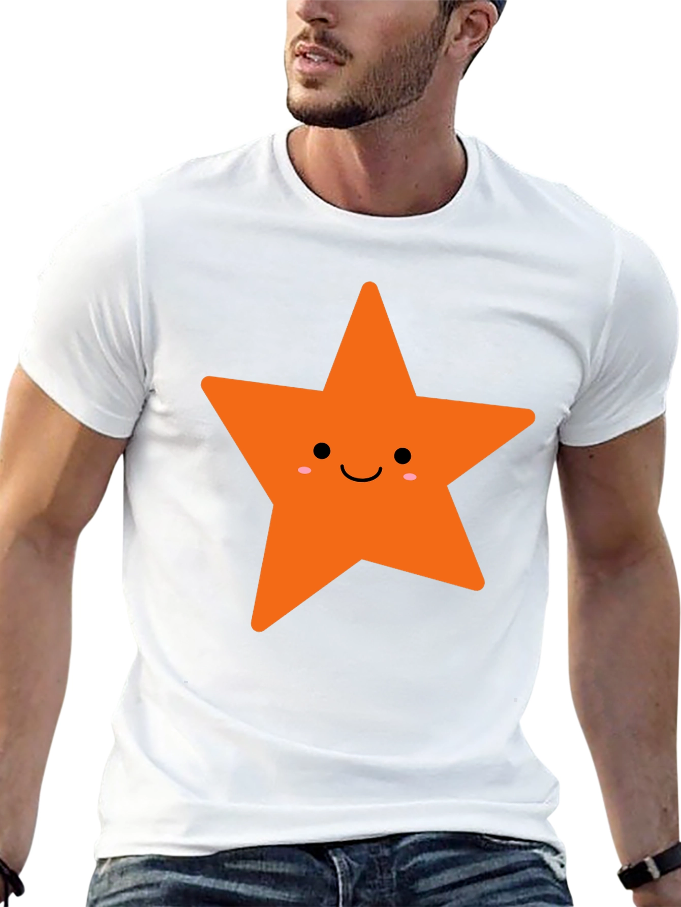 Cute Star Graphic Tee - Black