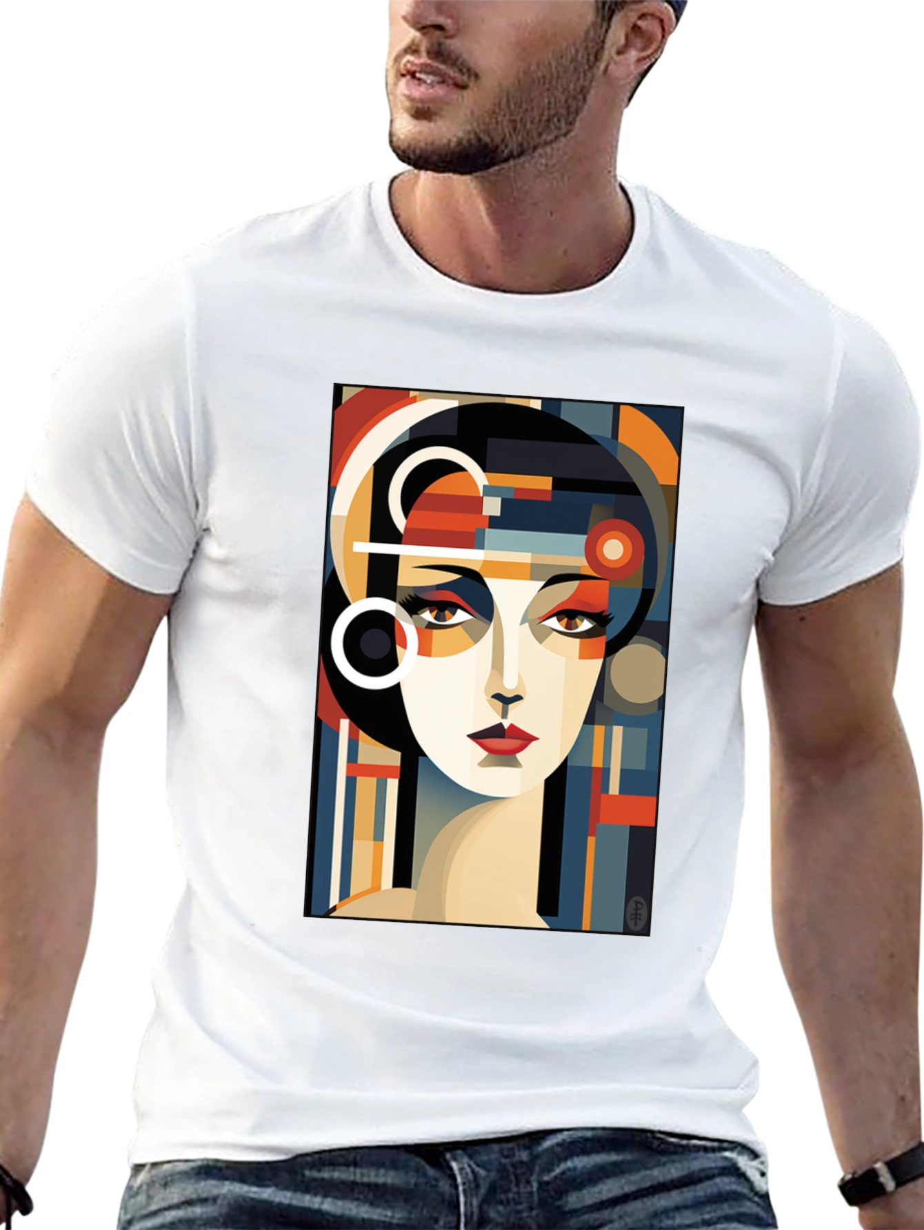 Abstract Geometric Woman Graphic Tee