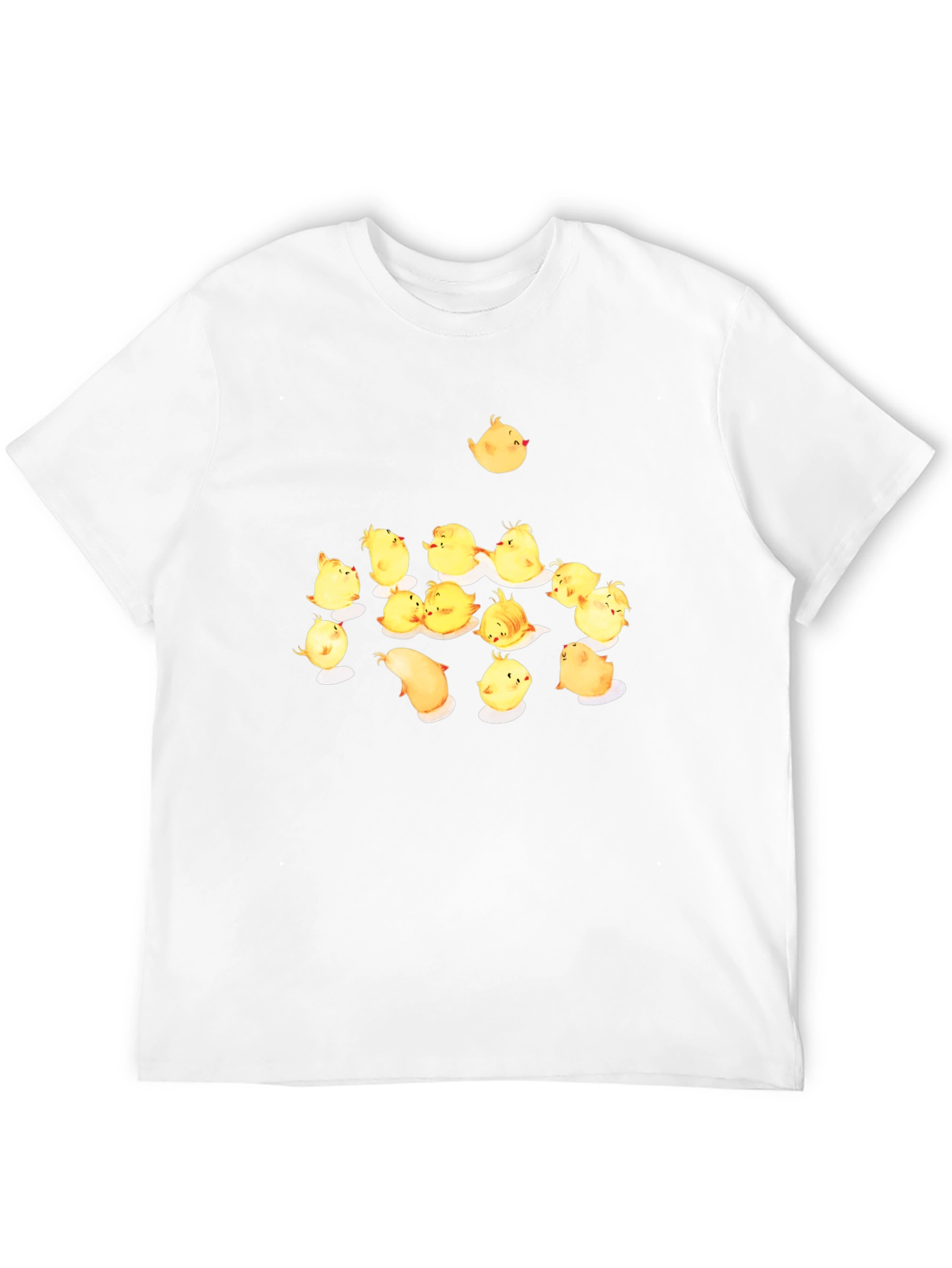 Black T-Shirt with Cute Chick Pattern