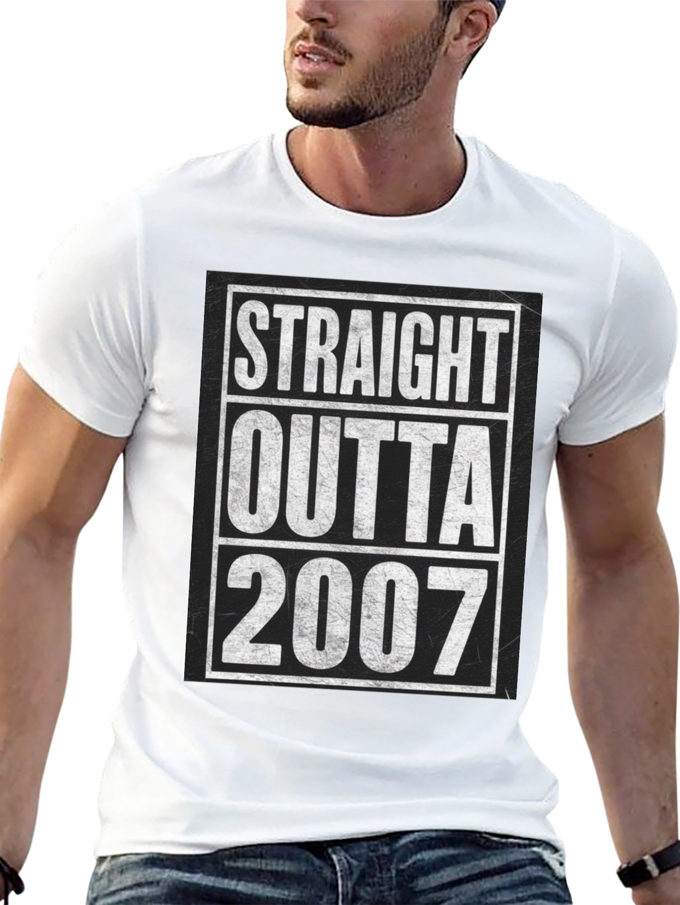 Straight Outta 2007 Black Graphic T-Shirt