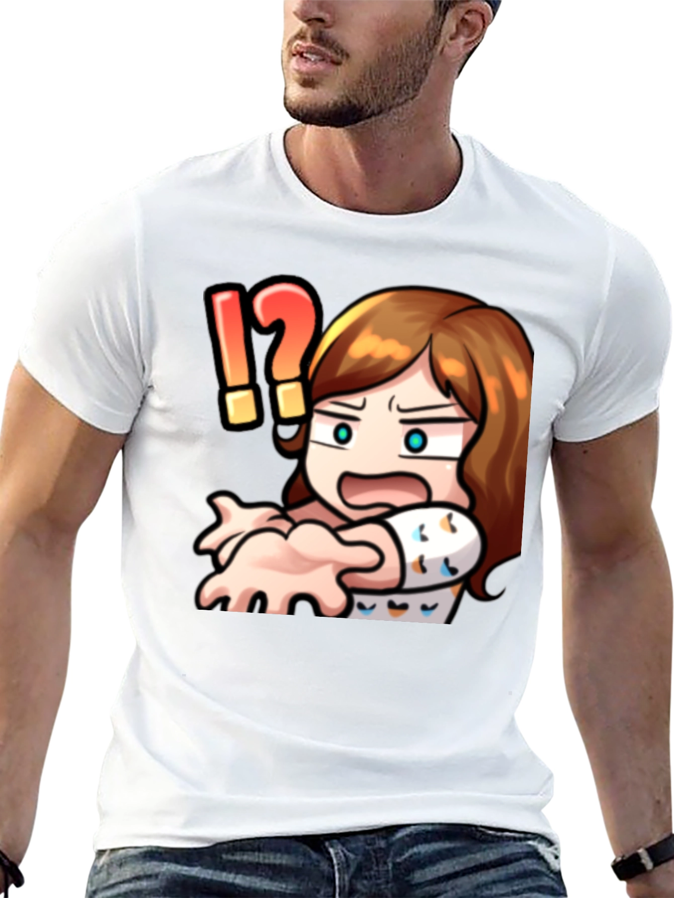 Cartoon Graphic Print Crew Neck T-Shirt