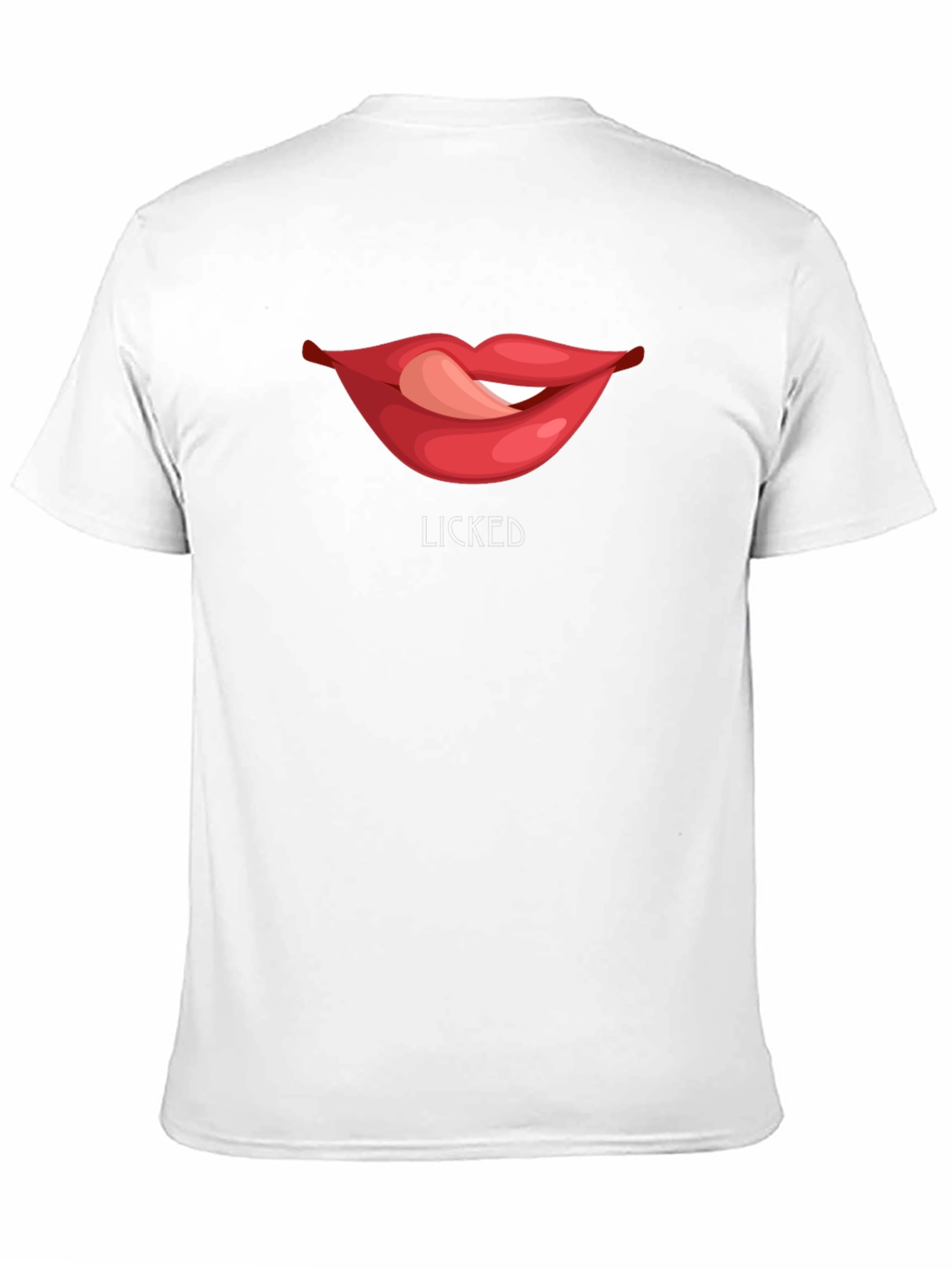 Licked Lips Graphic Tee - Black Cotton Blend T-Shirt