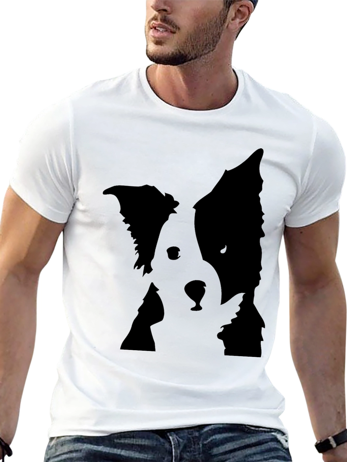 Dog Silhouette T-Shirt - Black Graphic Tee