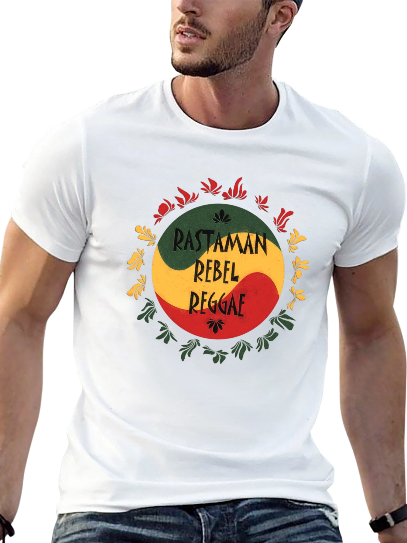 Rastaman Rebel Reggae T-Shirt - Black Cotton Tee