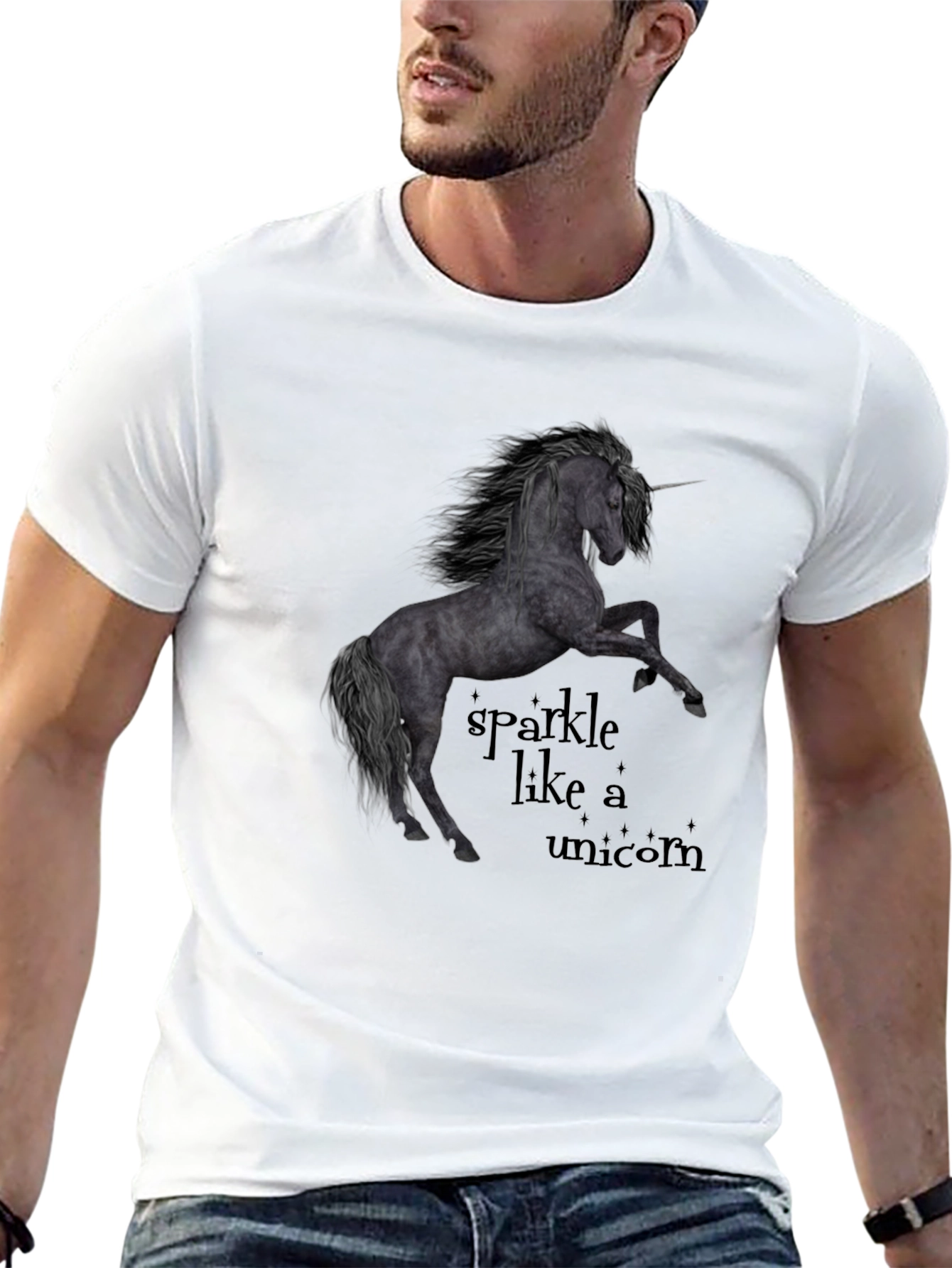 Unicorn Sparkle Black T-Shirt