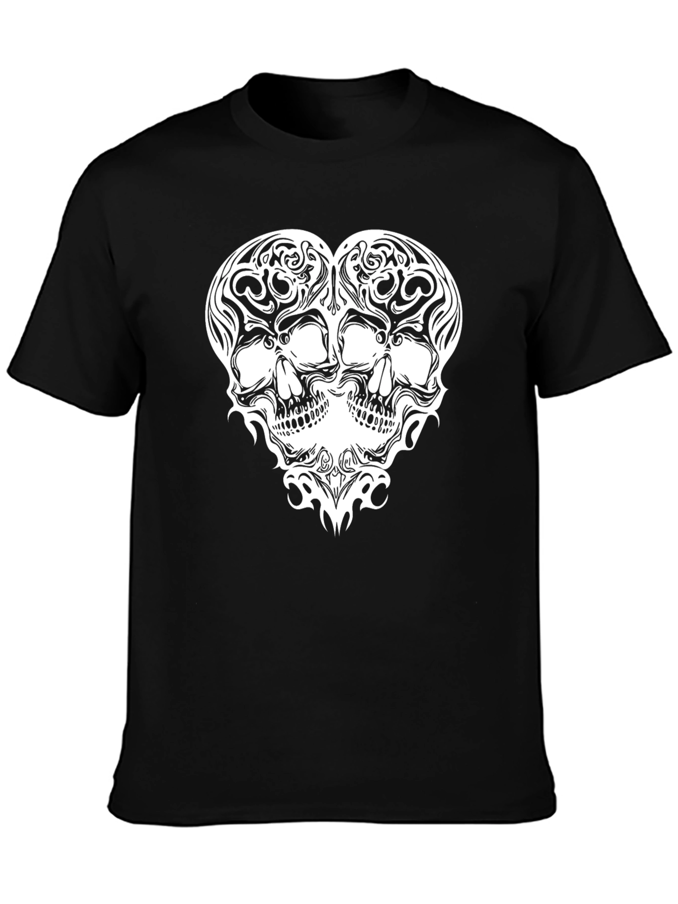Skull Heart Graphic Tee - Mens Black T-Shirt