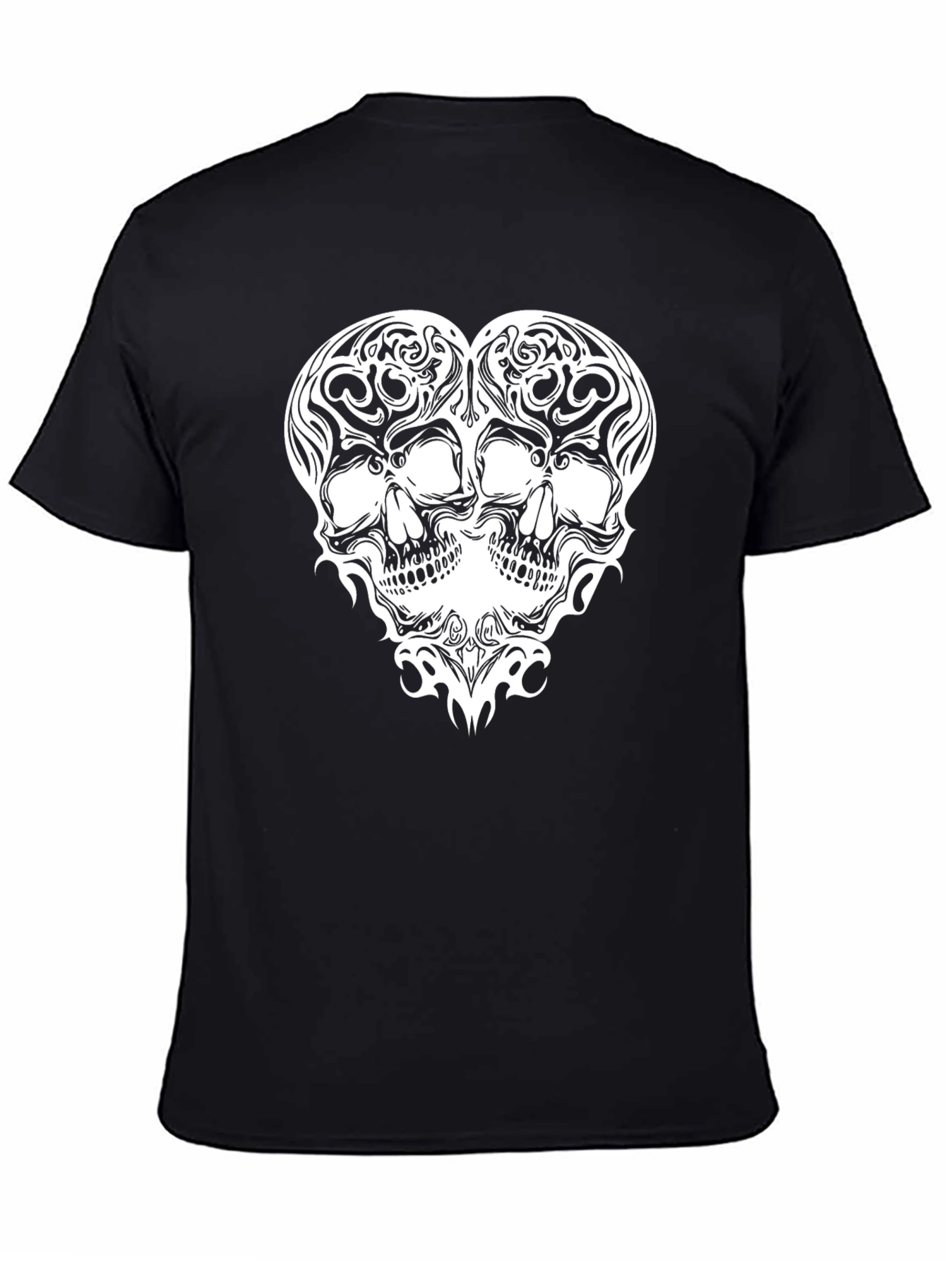 Skull Heart Graphic Tee - Mens Black T-Shirt