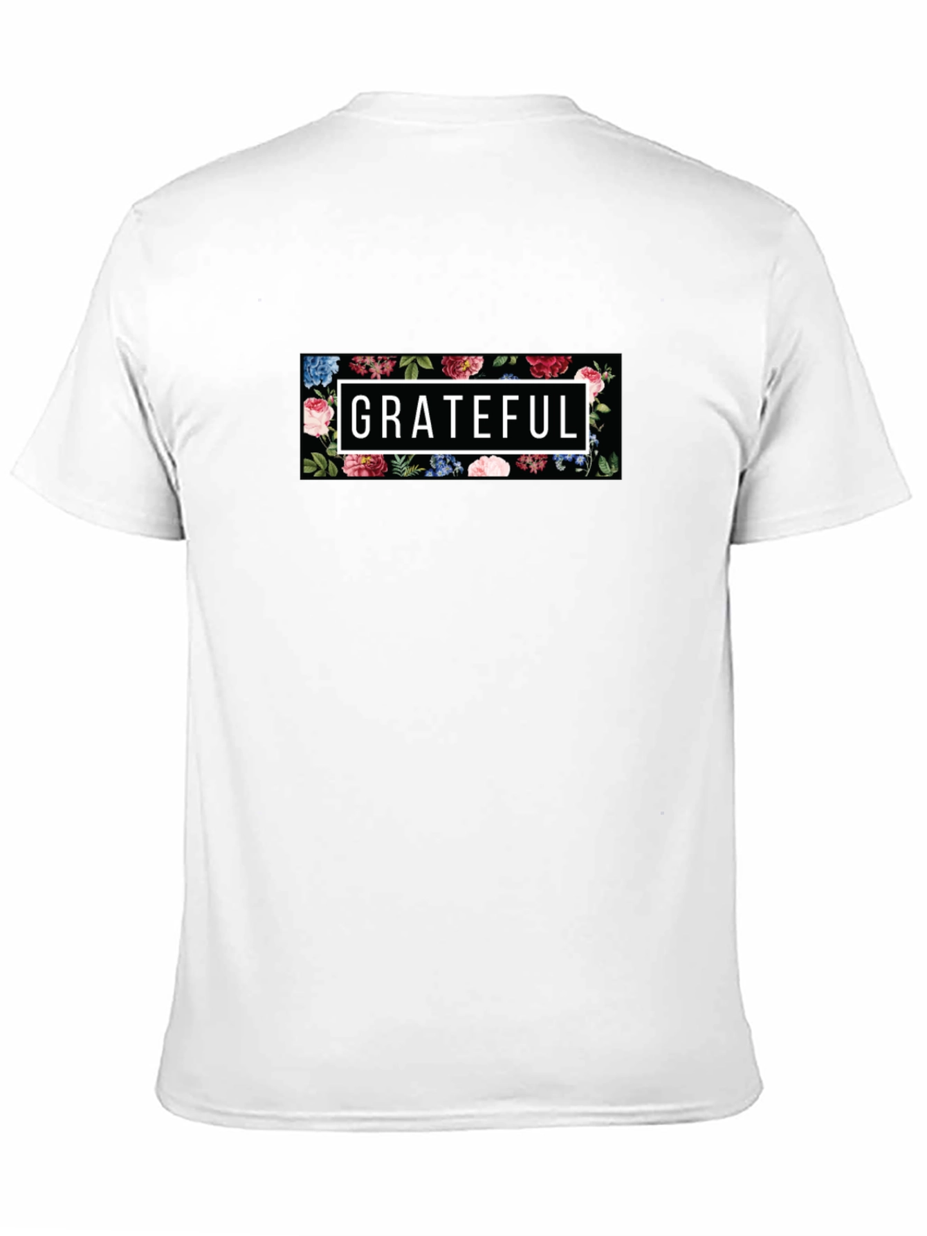 Grateful Floral Graphic T-Shirt - Mens Black Tee