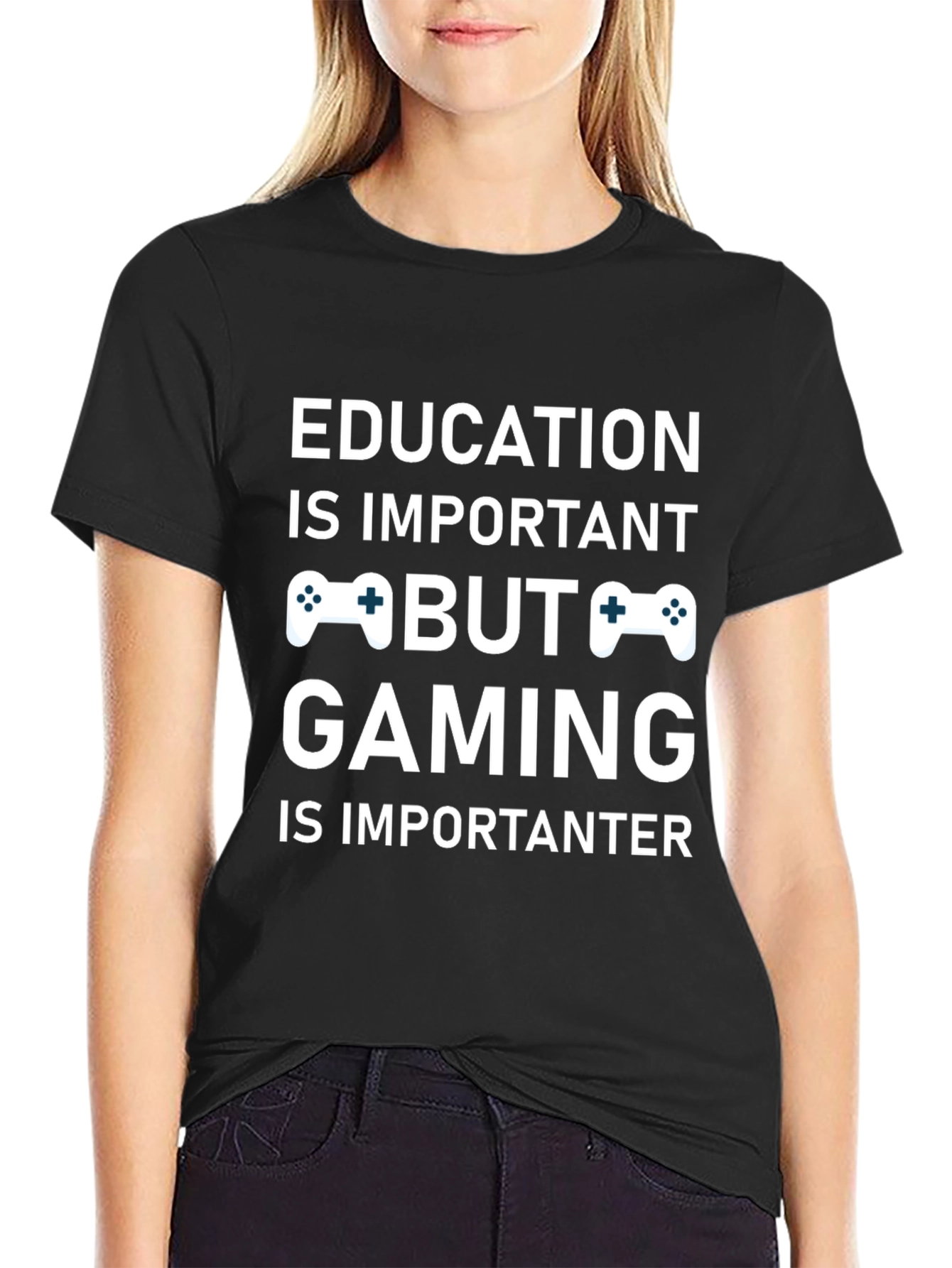 Funny Gaming T-Shirt - Education vs. Gaming