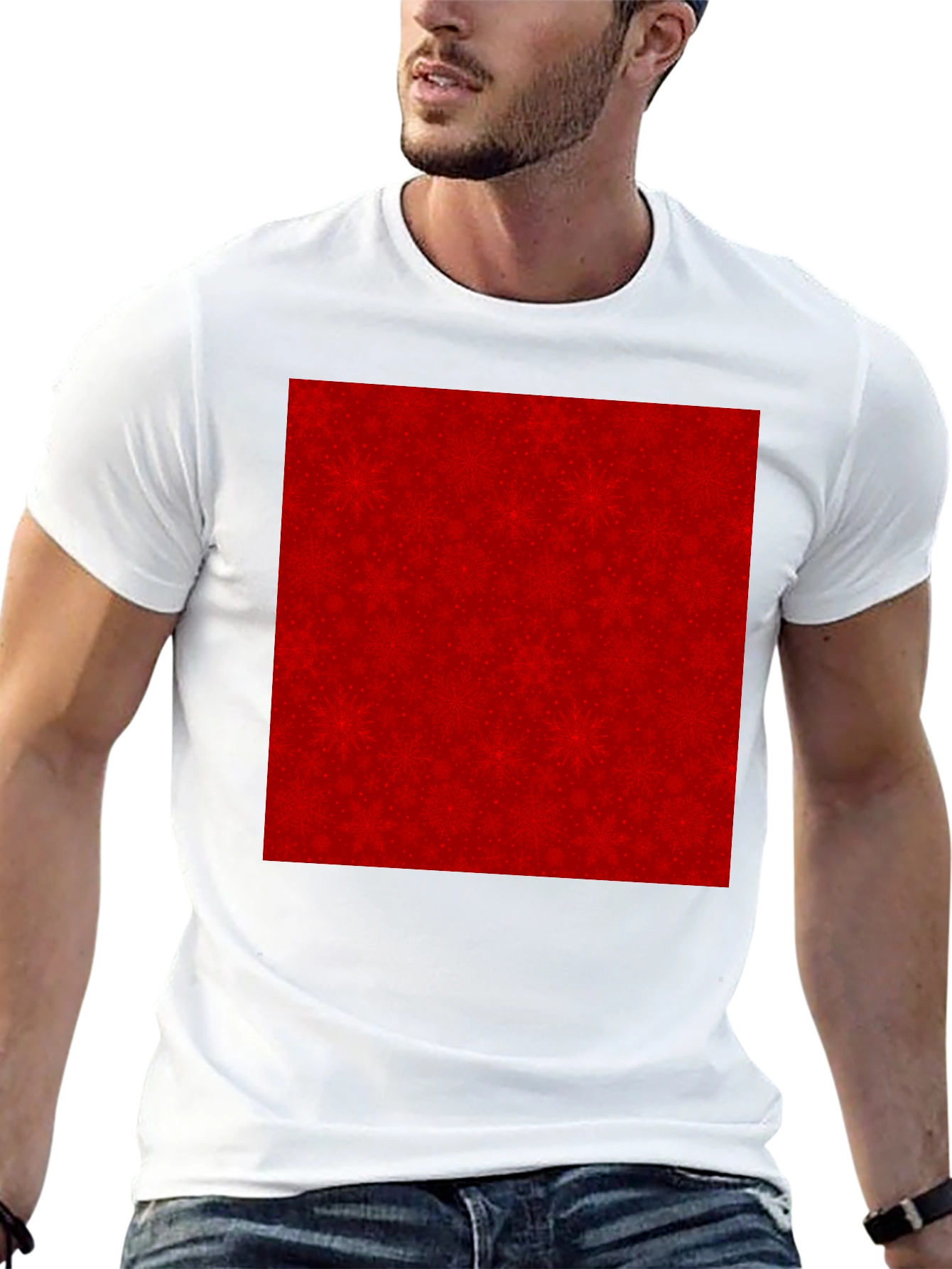Patterned Red Graphic Tee - Modern Style