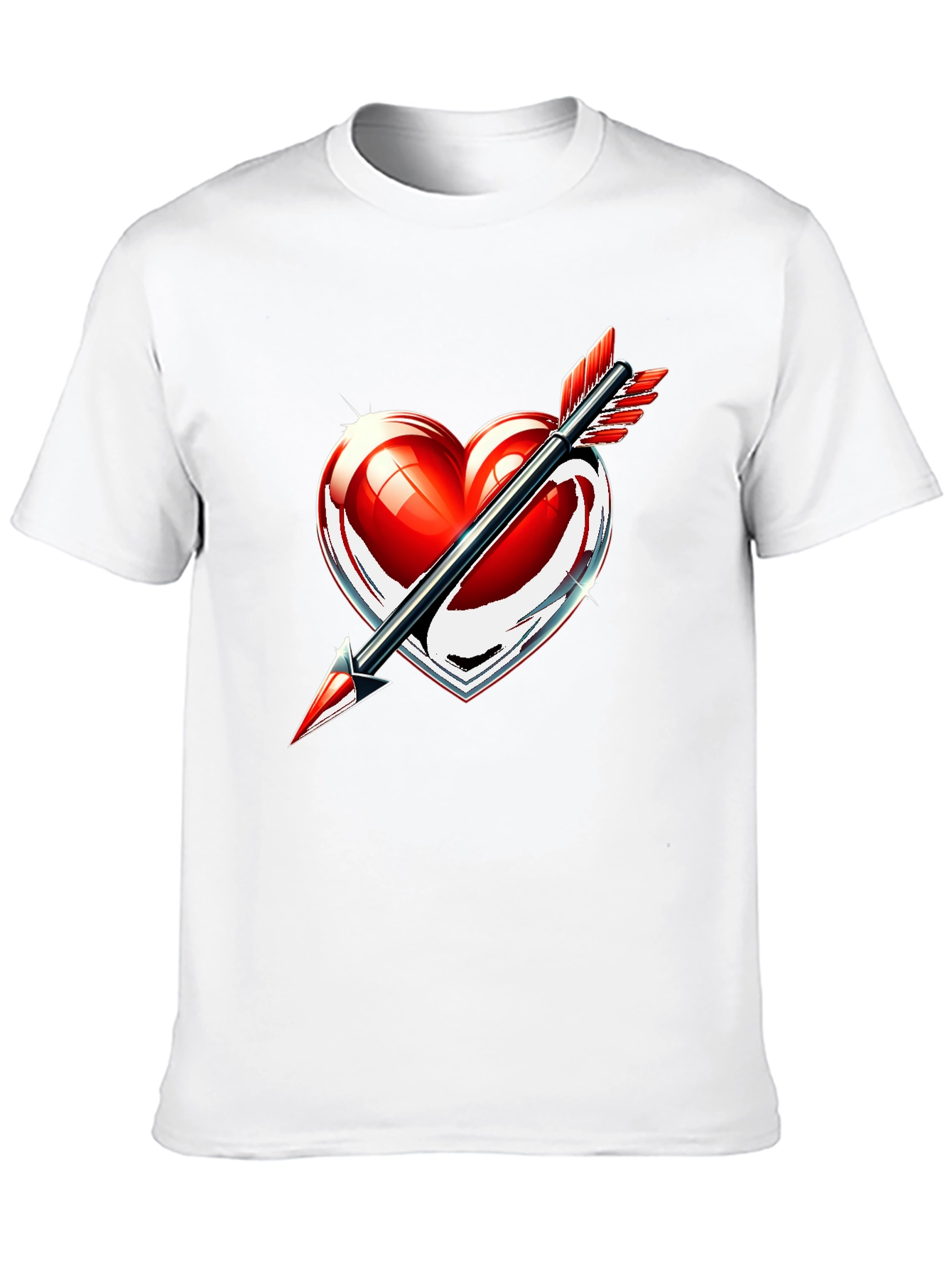 Heart Arrow Graphic T-Shirt - Stylish Valentines Day Tee
