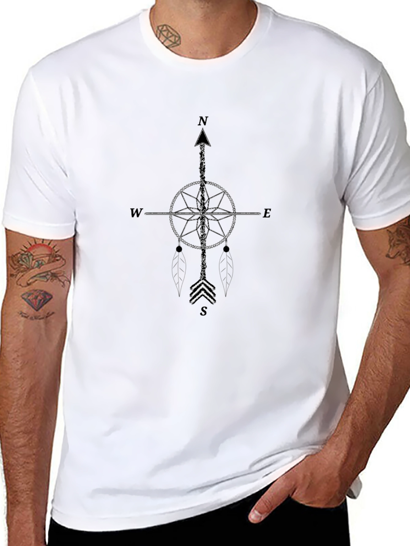 Compass Graphic Black T-Shirt