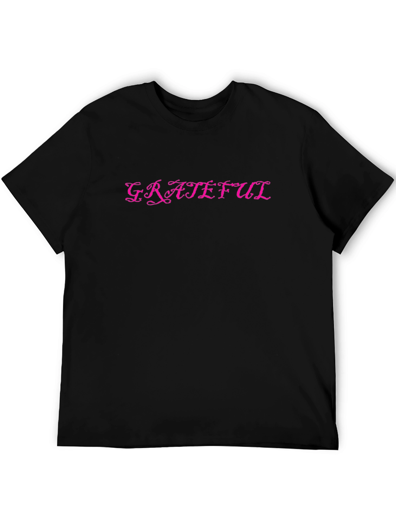 Grateful Graphic Tee - Soft Black Cotton T-Shirt