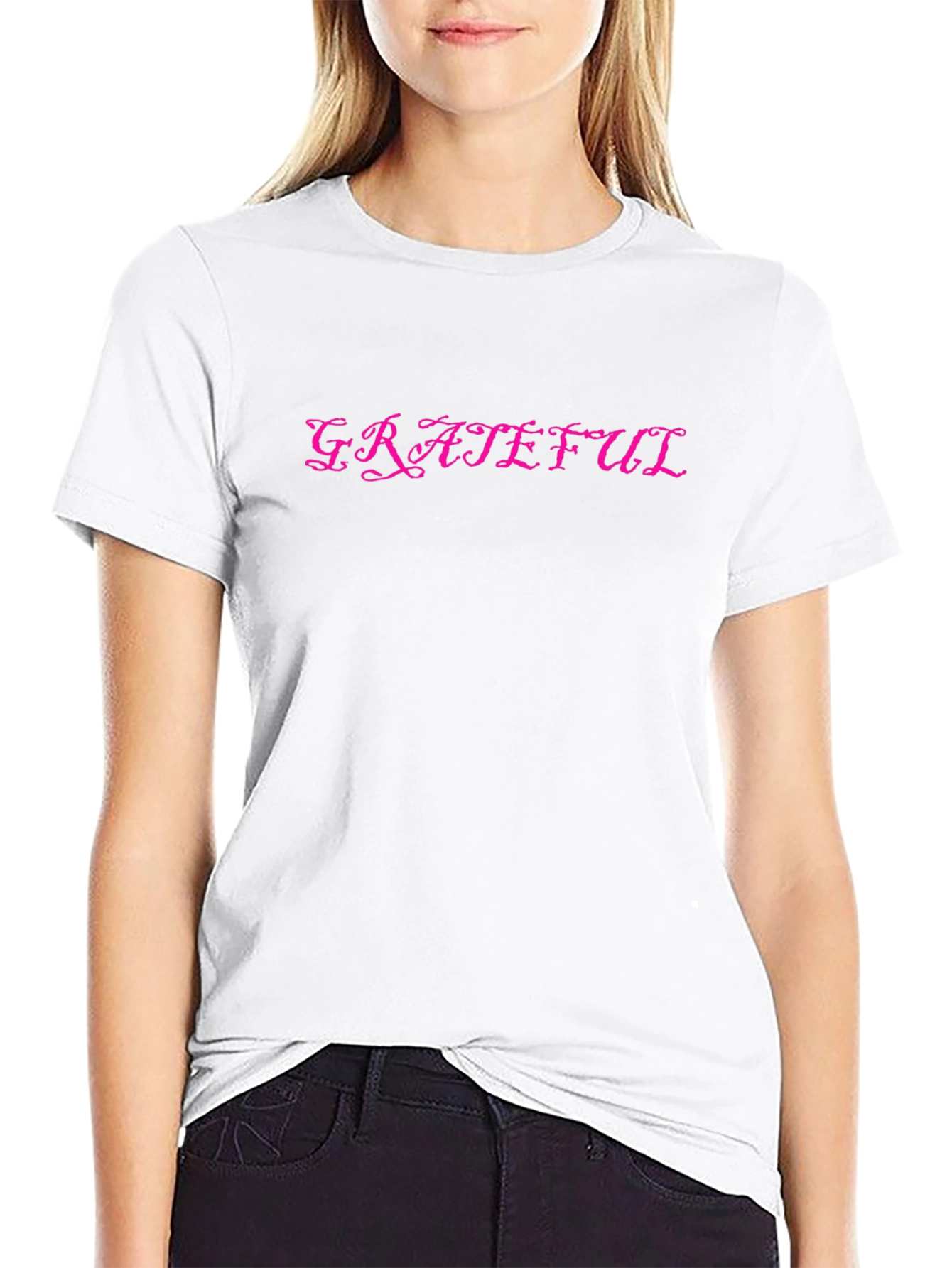 Grateful Graphic Tee - Soft Black Cotton T-Shirt