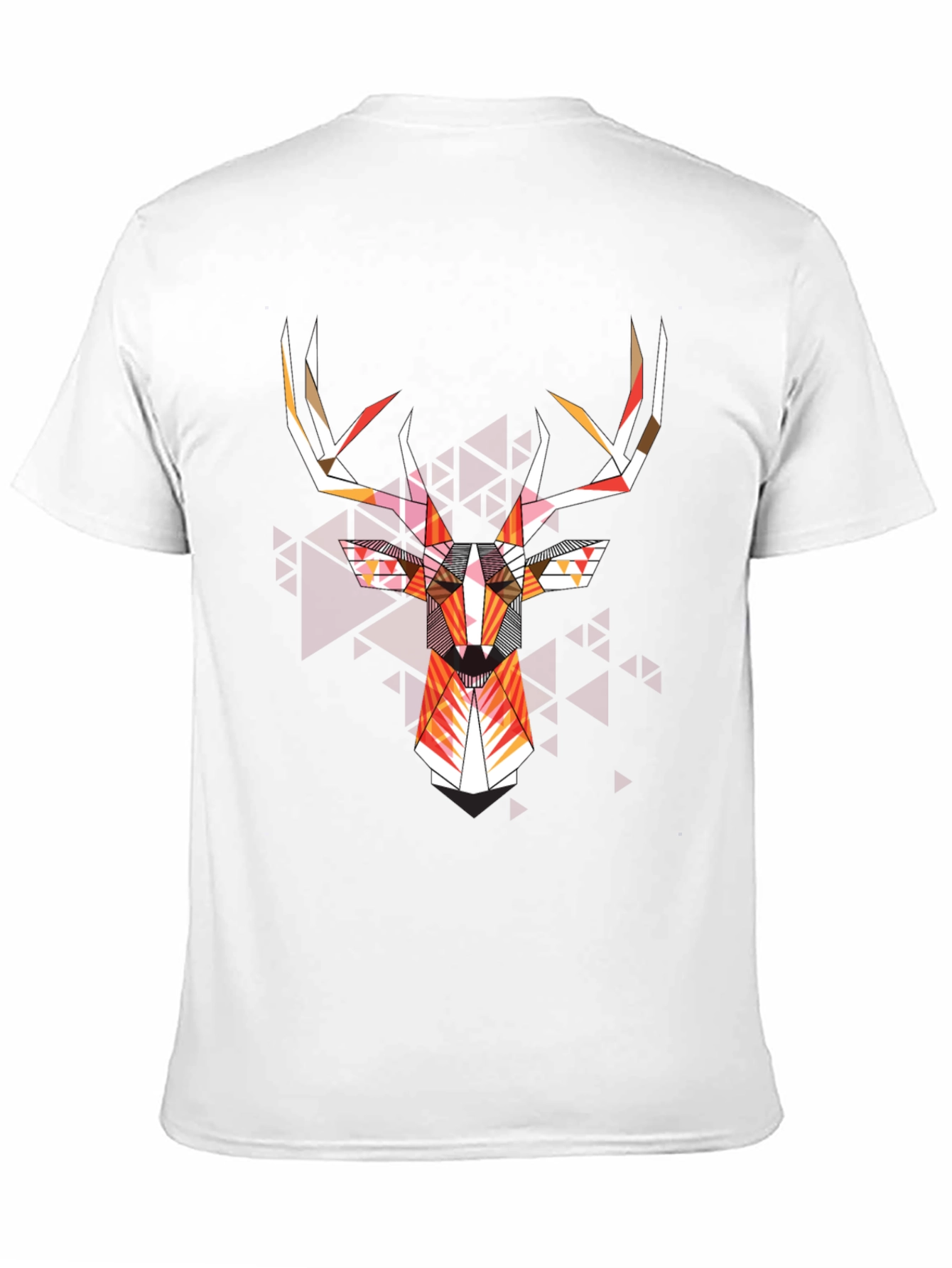 Geometric Deer Head Graphic Tee - Modern Art Shirt