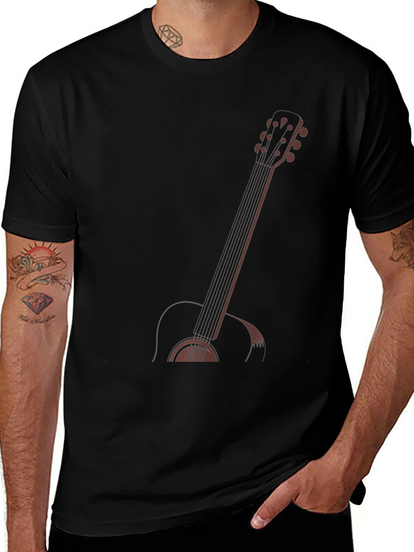 Guitar Graphic T-Shirt - Black