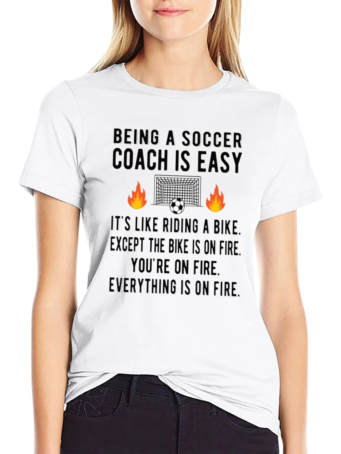 Soccer Coach on Fire T-Shirt - Funny Coaching Tee